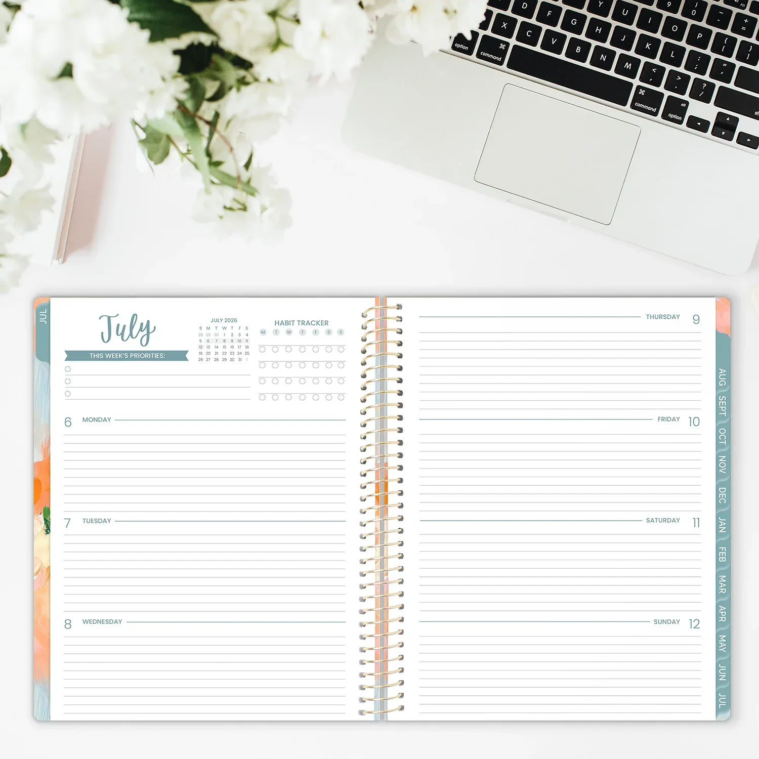 2026–27 Soft Cover Planner, 8.5" x 11" | Painted Peonies - Image 13
