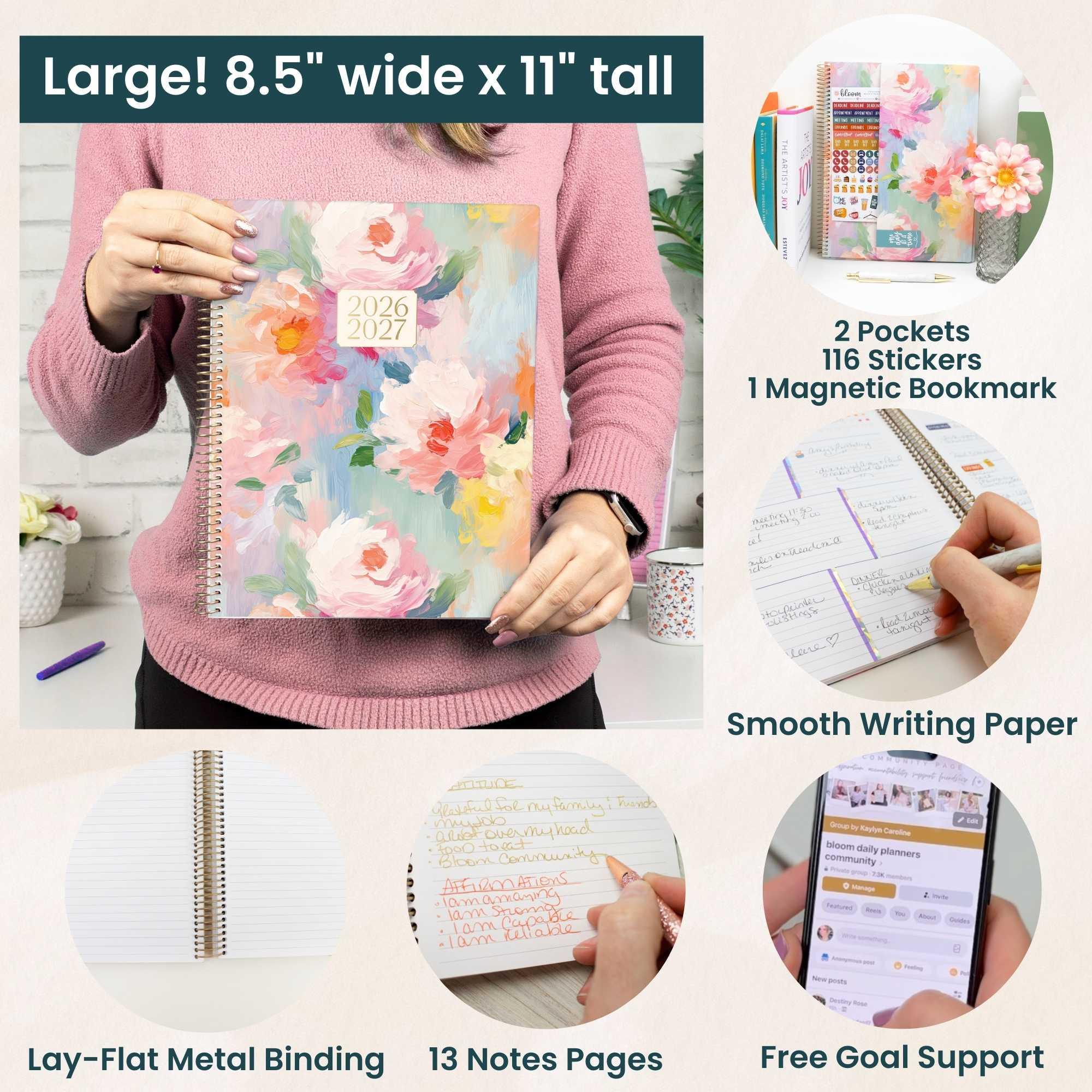 2026–27 Soft Cover Planner, 8.5" x 11" | Painted Peonies - Image 6