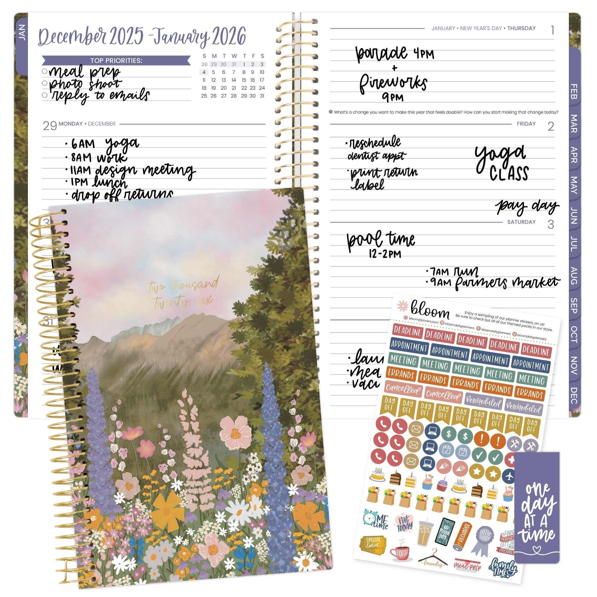 2026 Soft Cover Planner, 5.5" x 8.25", Wildflower Mountainside - Image 4