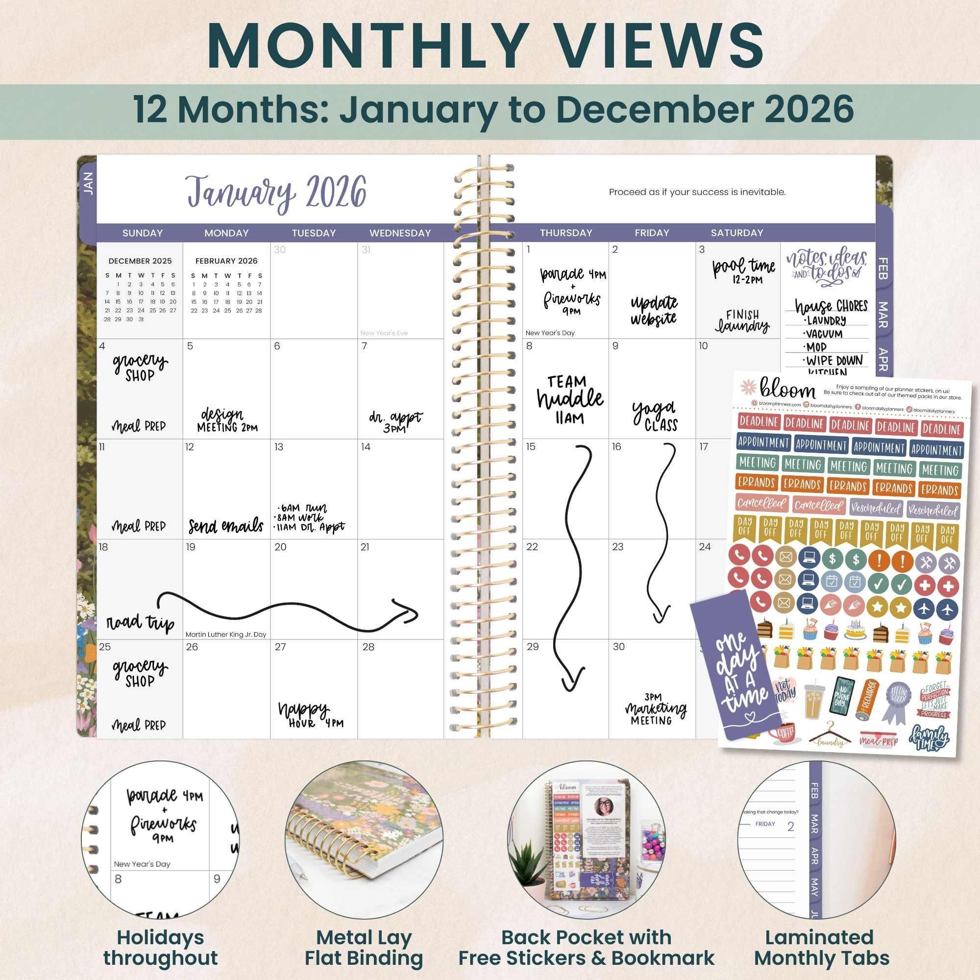 2026 Soft Cover Planner, 5.5" x 8.25", Wildflower Mountainside - Image 5