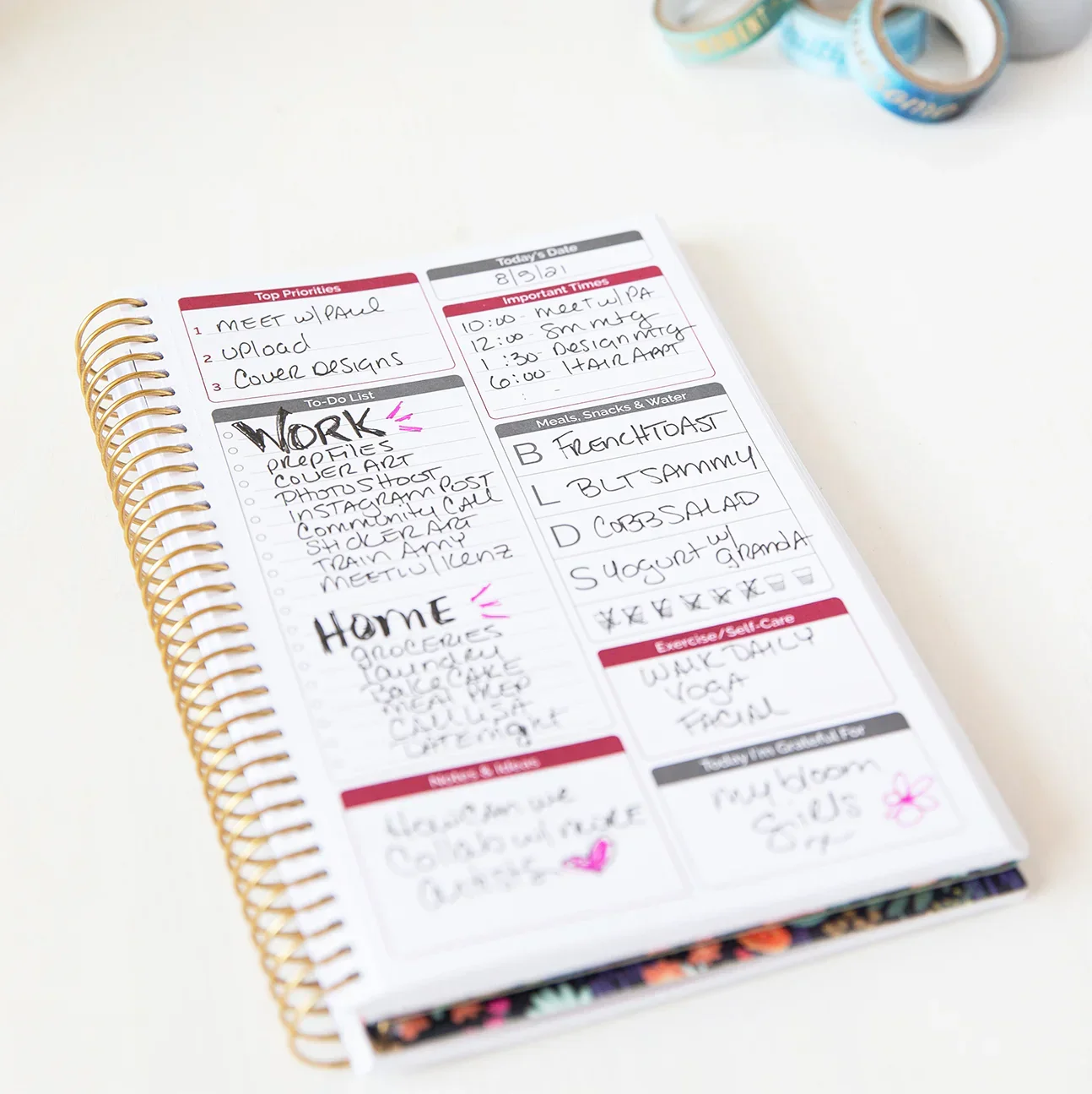 Bound To-Do Book, Floral Dots - Image 12