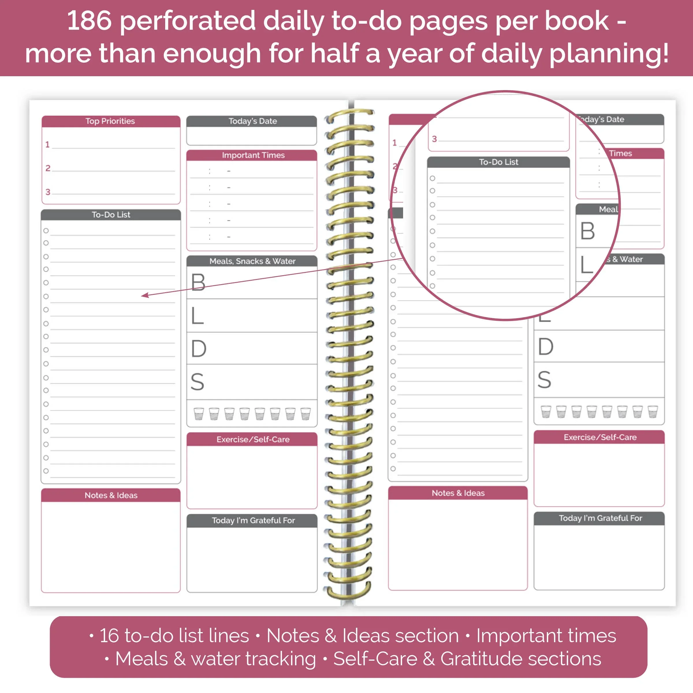 Bound To-Do Book, Floral Dots - Image 4