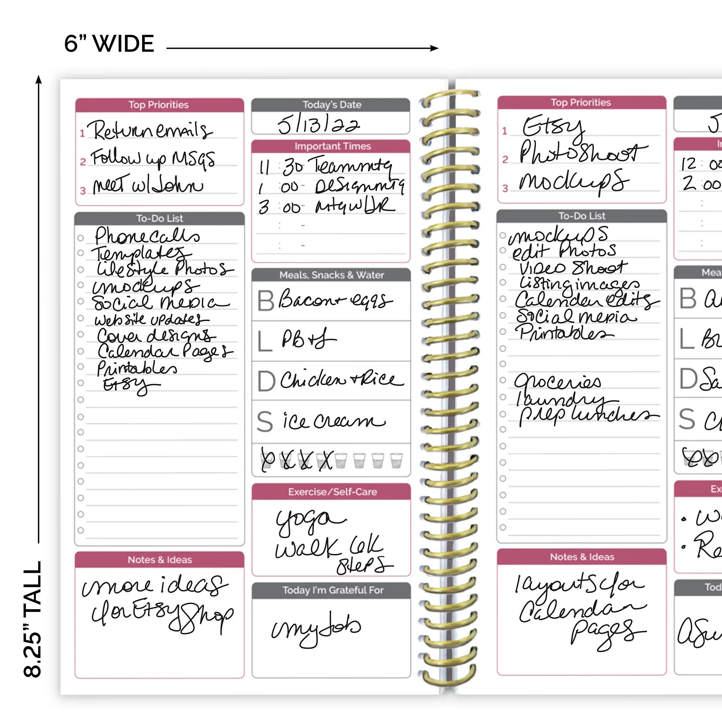 Bound To-Do Book, Floral Dots - Image 5