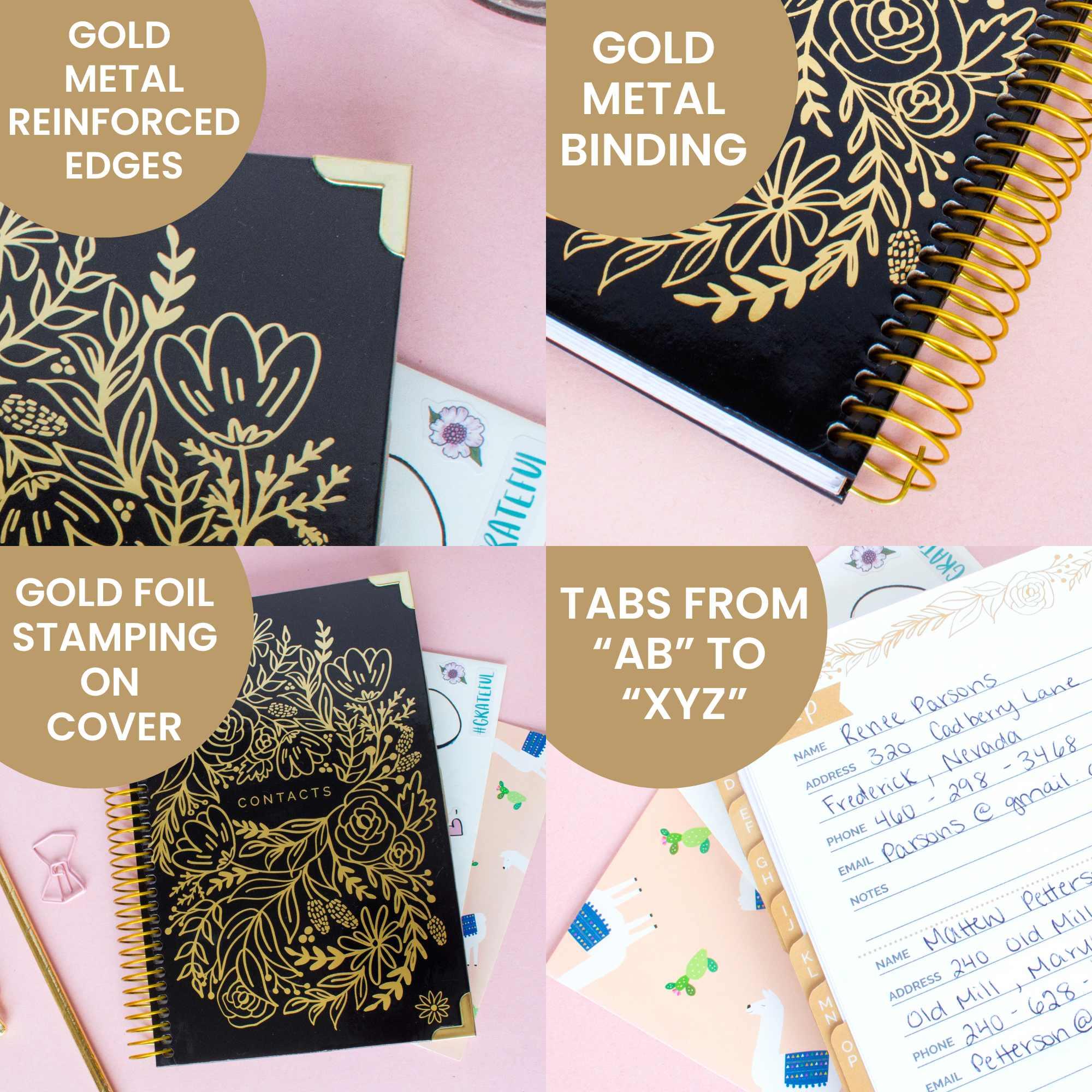Contact Book, Gold Embroidery - Image 5