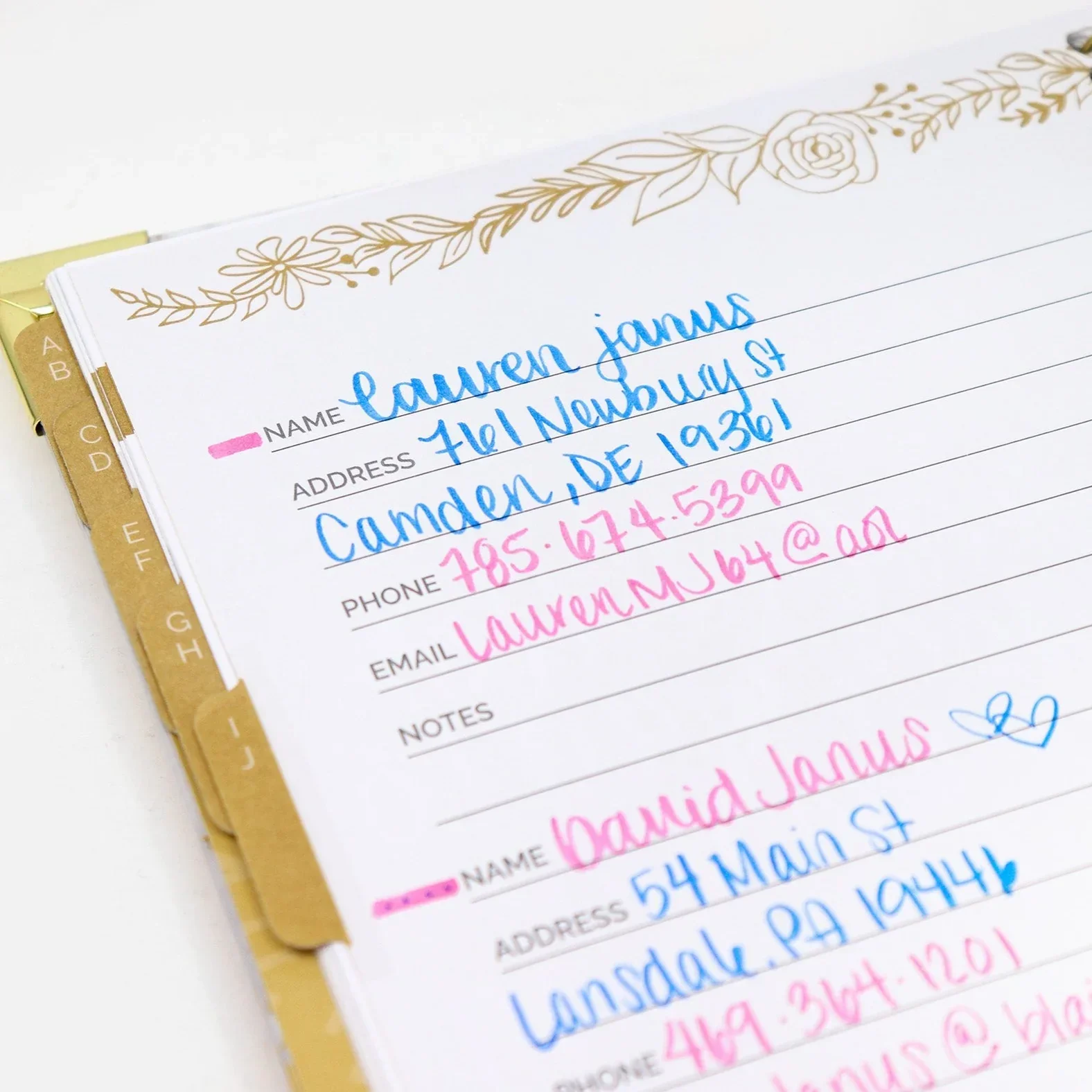 Contact Book, Marble Gold Stamp - Image 13
