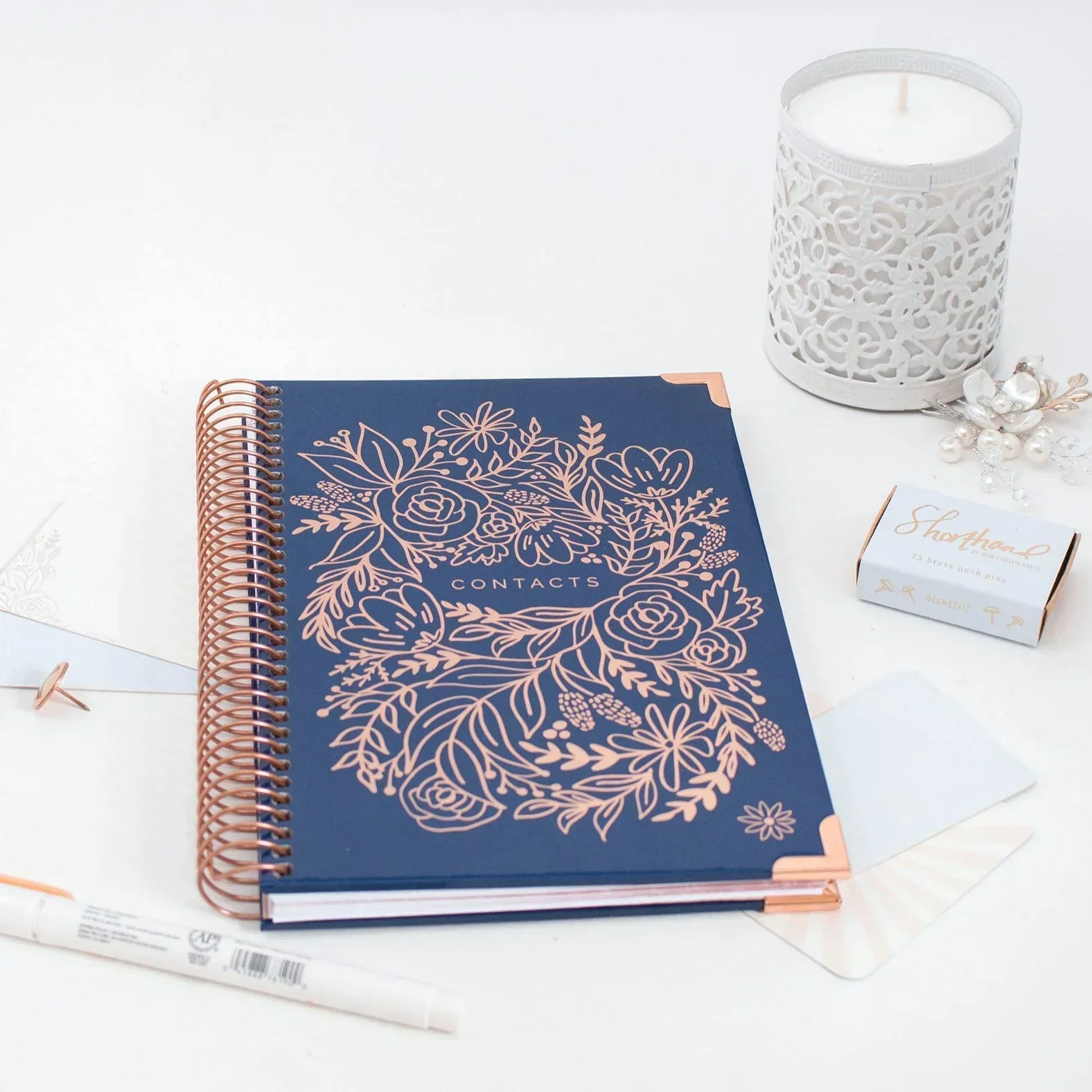 Contact Book, Navy Embroidery - Image 19