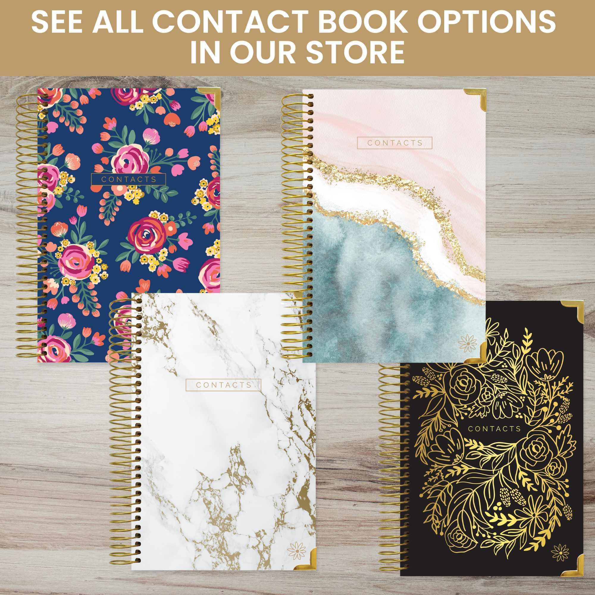 Contact Book, Navy Embroidery - Image 22