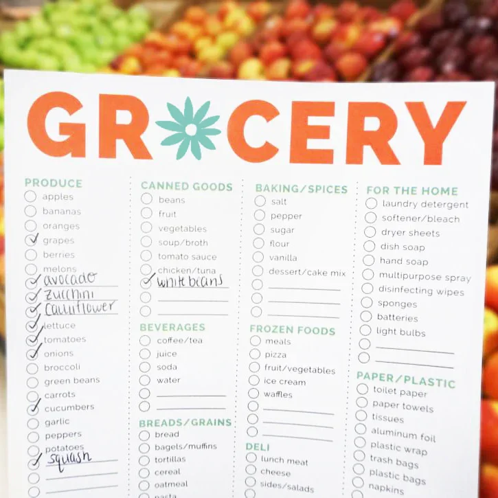 Planning Pad, 6" x 9", Grocery Pad with Magnets, Orange & Teal - Image 19