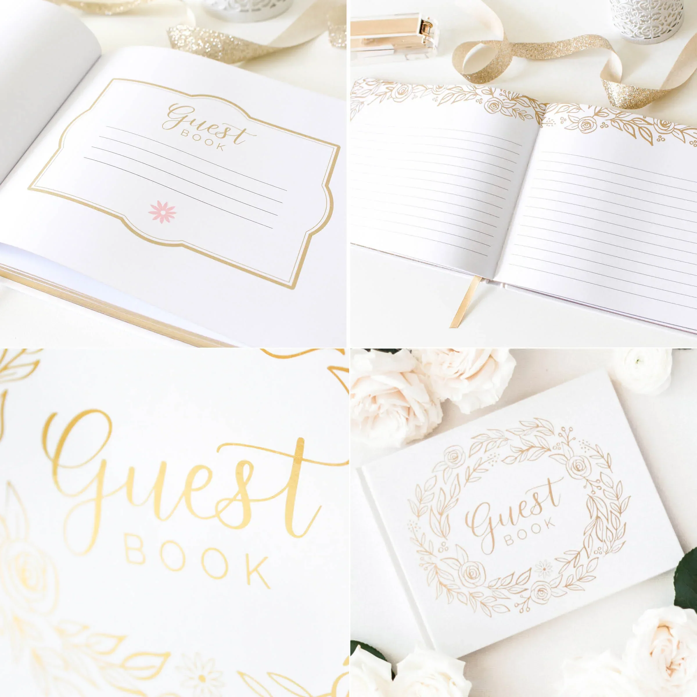 Guest Book, Gold Floral - Image 16