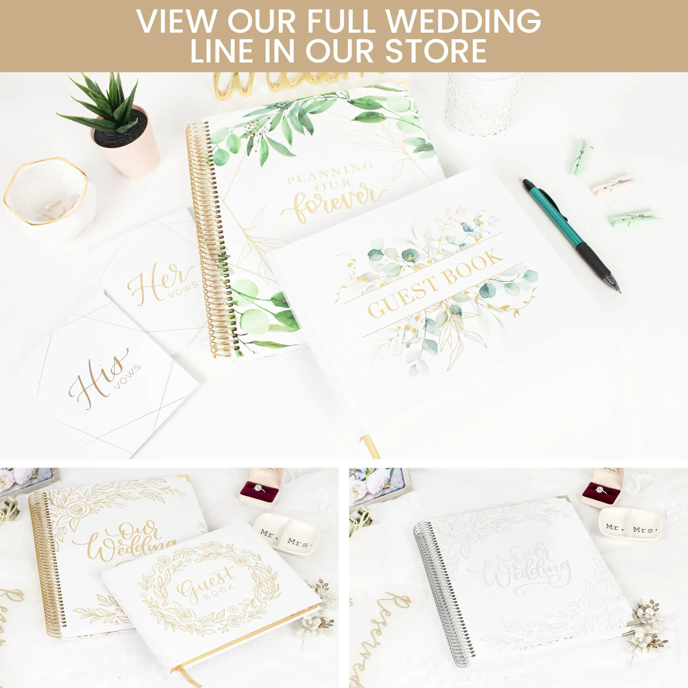 Guest Book, Gold Floral - Image 17