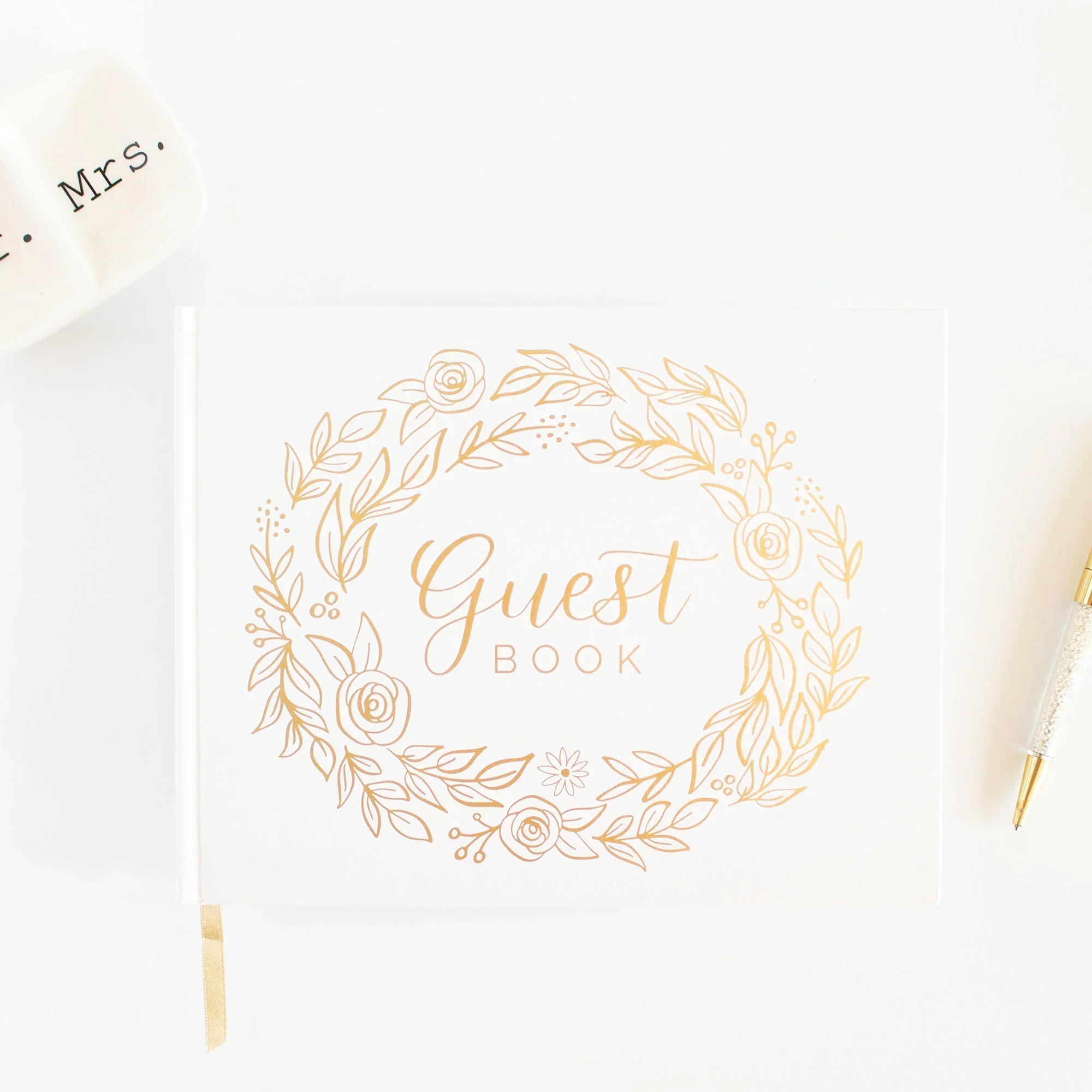 Guest Book, Gold Floral - Image 19