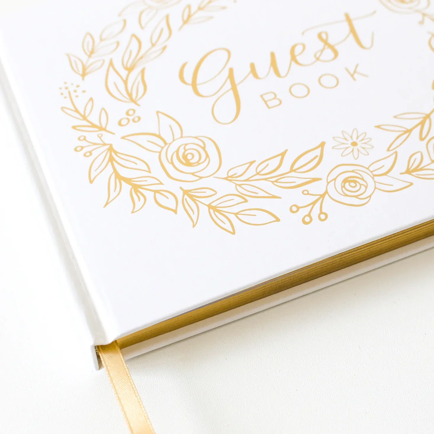 Guest Book, Gold Floral - Image 8