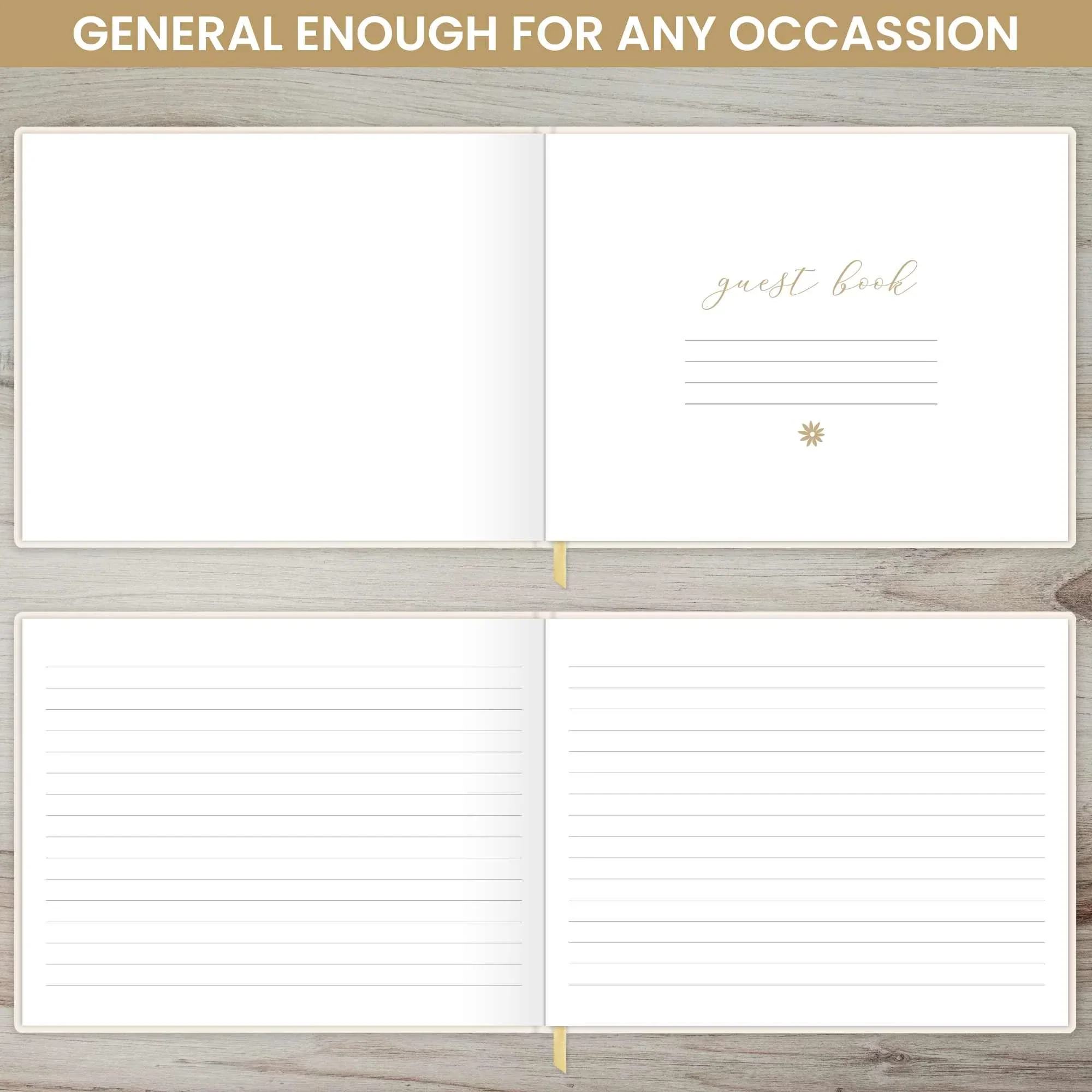 Guest Book, Gold Linen - Image 4