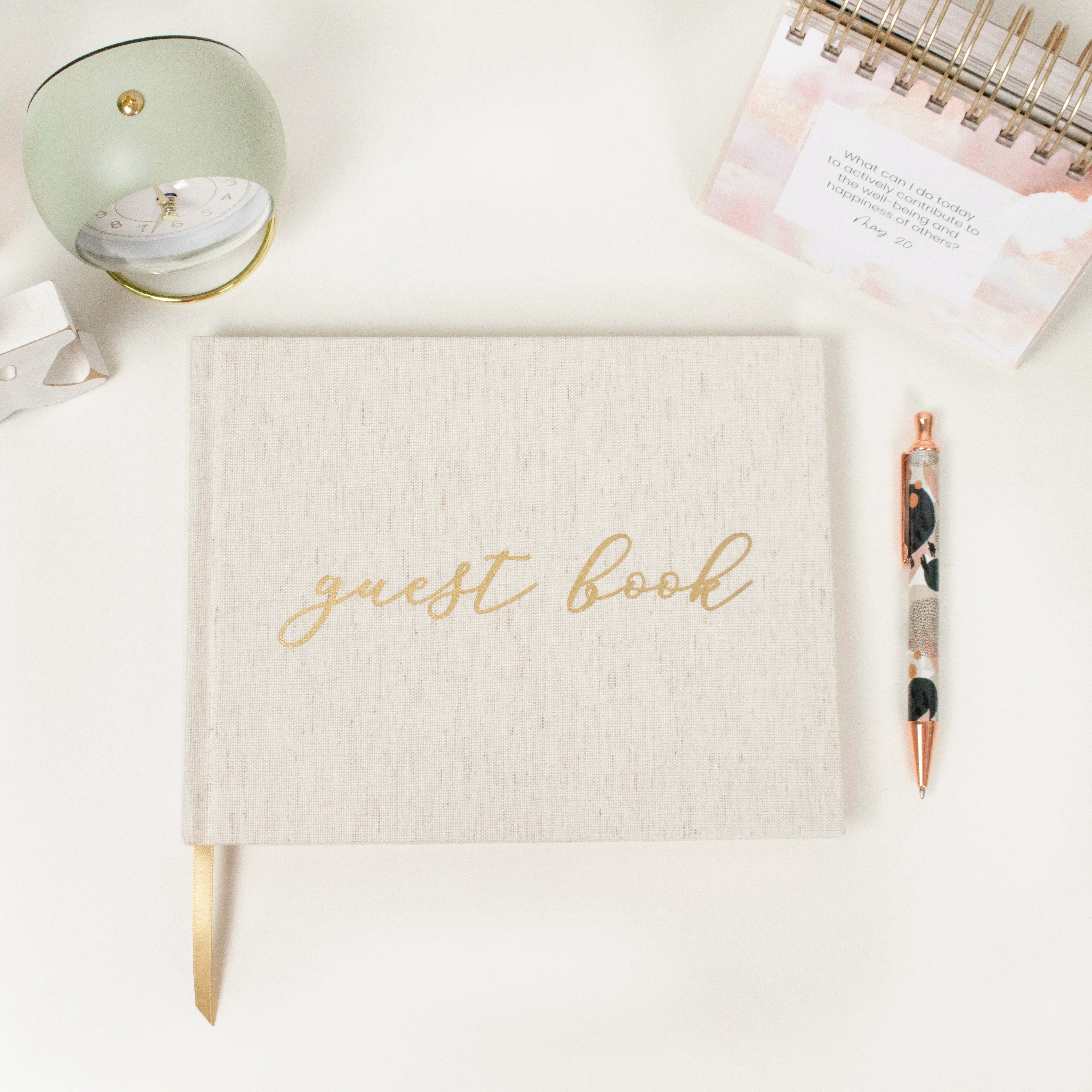 Guest Book, Gold Linen - Image 5