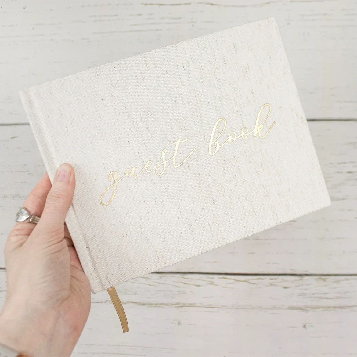 Guest Book, Gold Linen - Image 6