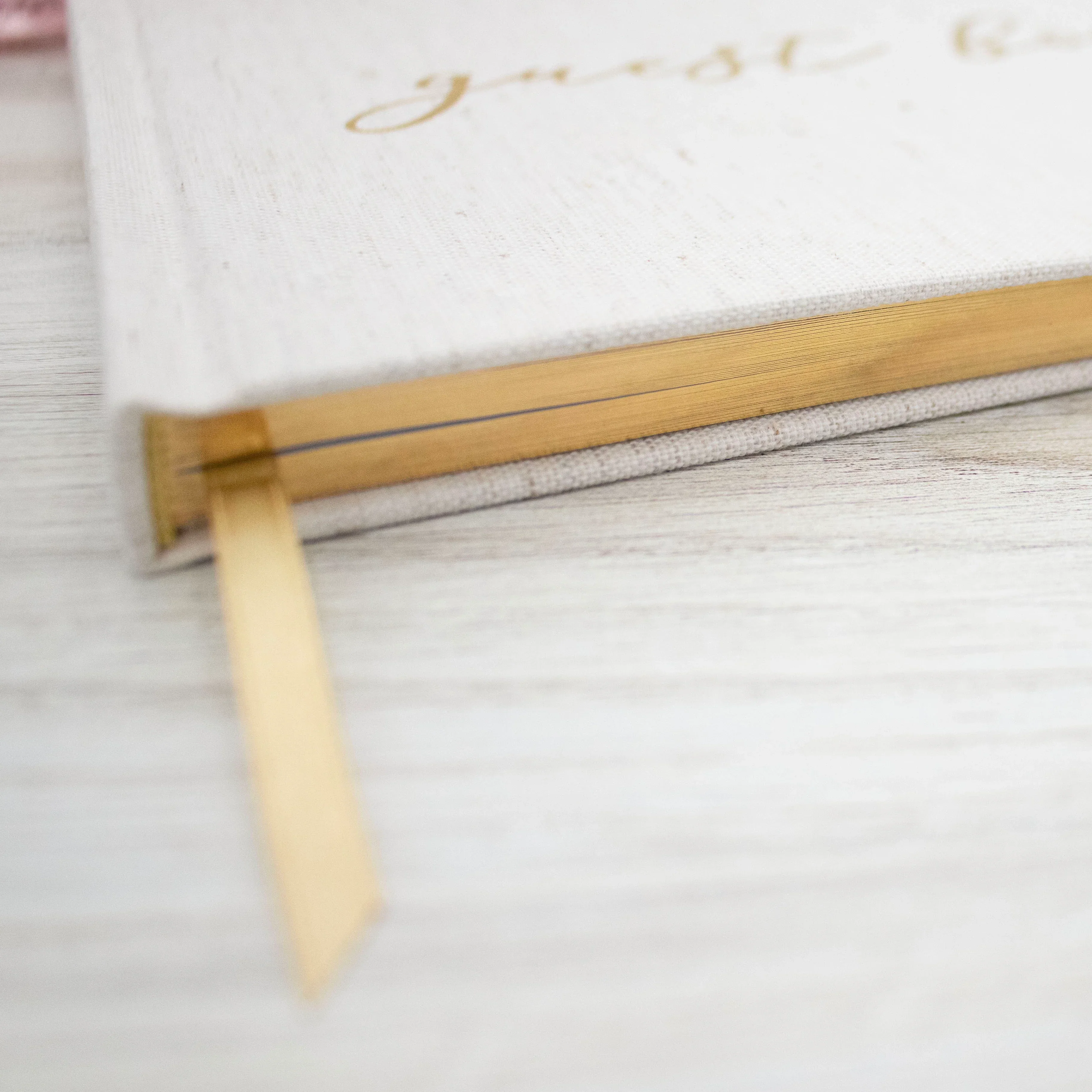 Guest Book, Gold Linen - Image 8