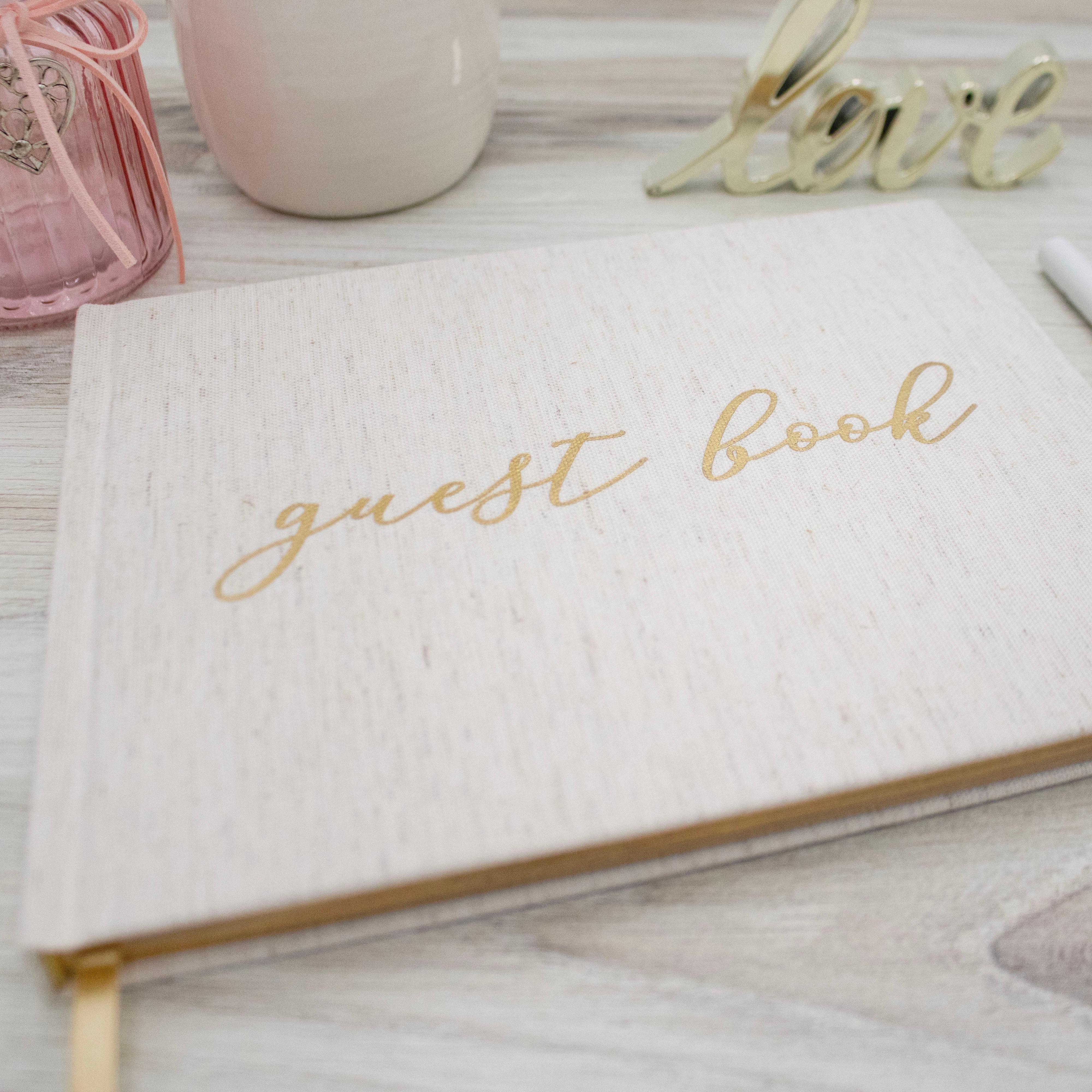 Guest Book, Gold Linen - Image 9