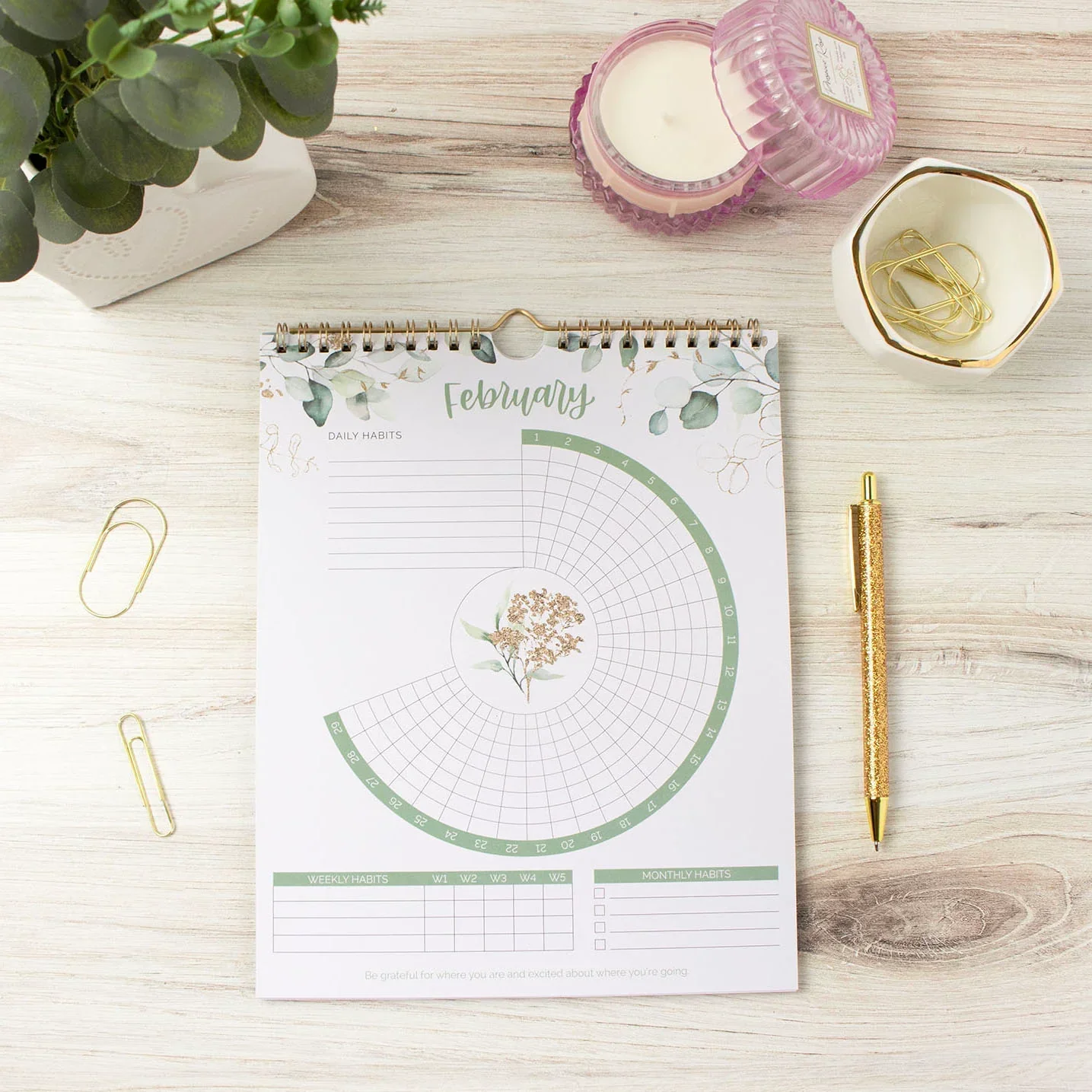 Habit Tracking Calendar, 8” x 10”, Greenery - Image 12
