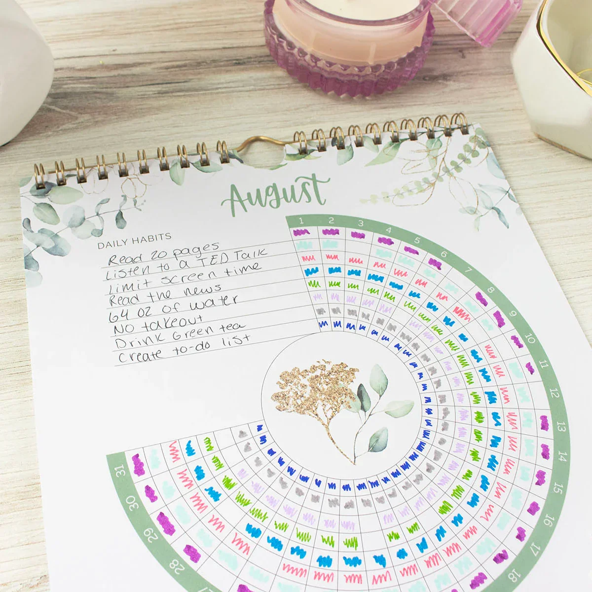 Habit Tracking Calendar, 8” x 10”, Greenery - Image 15