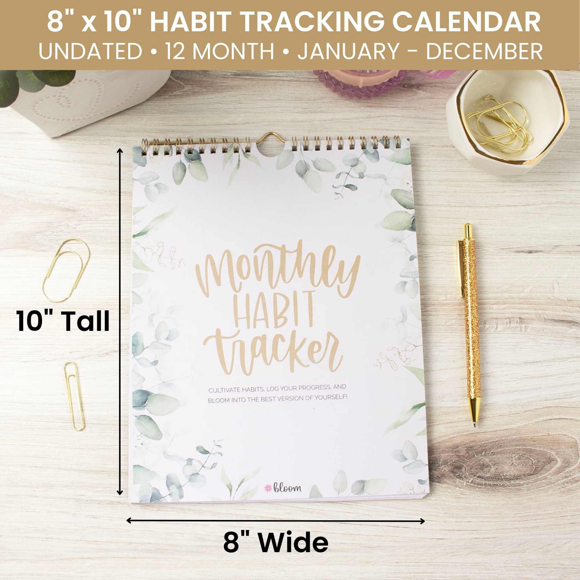 Habit Tracking Calendar, 8” x 10”, Greenery - Image 3