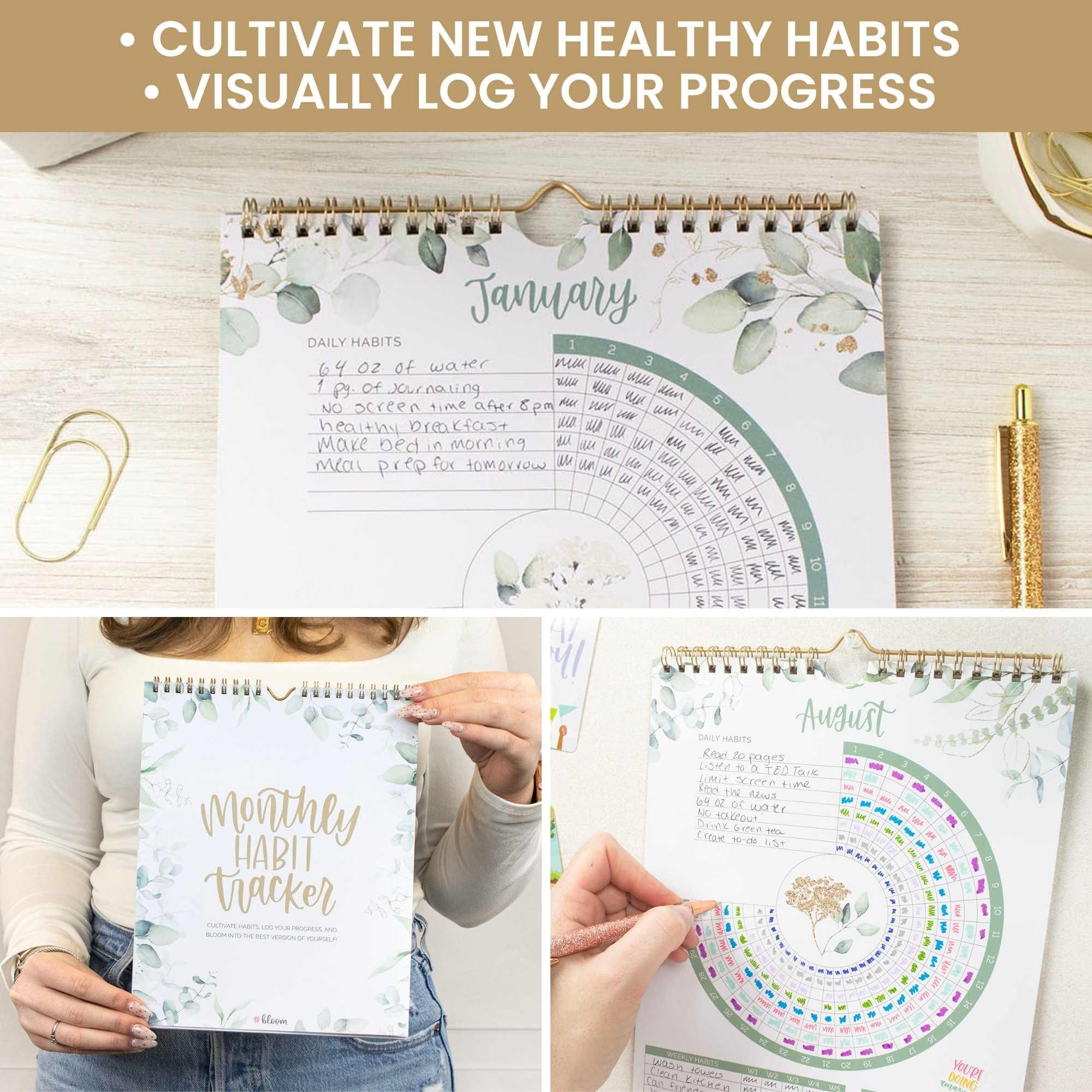 Habit Tracking Calendar, 8” x 10”, Greenery - Image 7