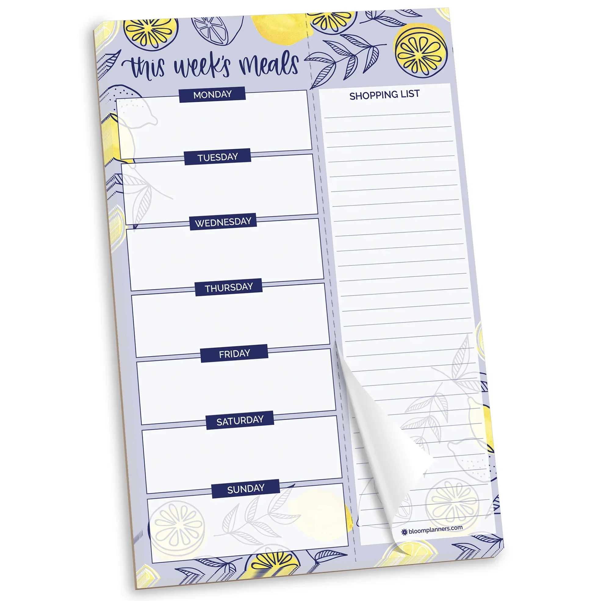 Planning Pad, 6" x 9", Meal Planning Pad with Magnets, Blue Lemons - Image 15