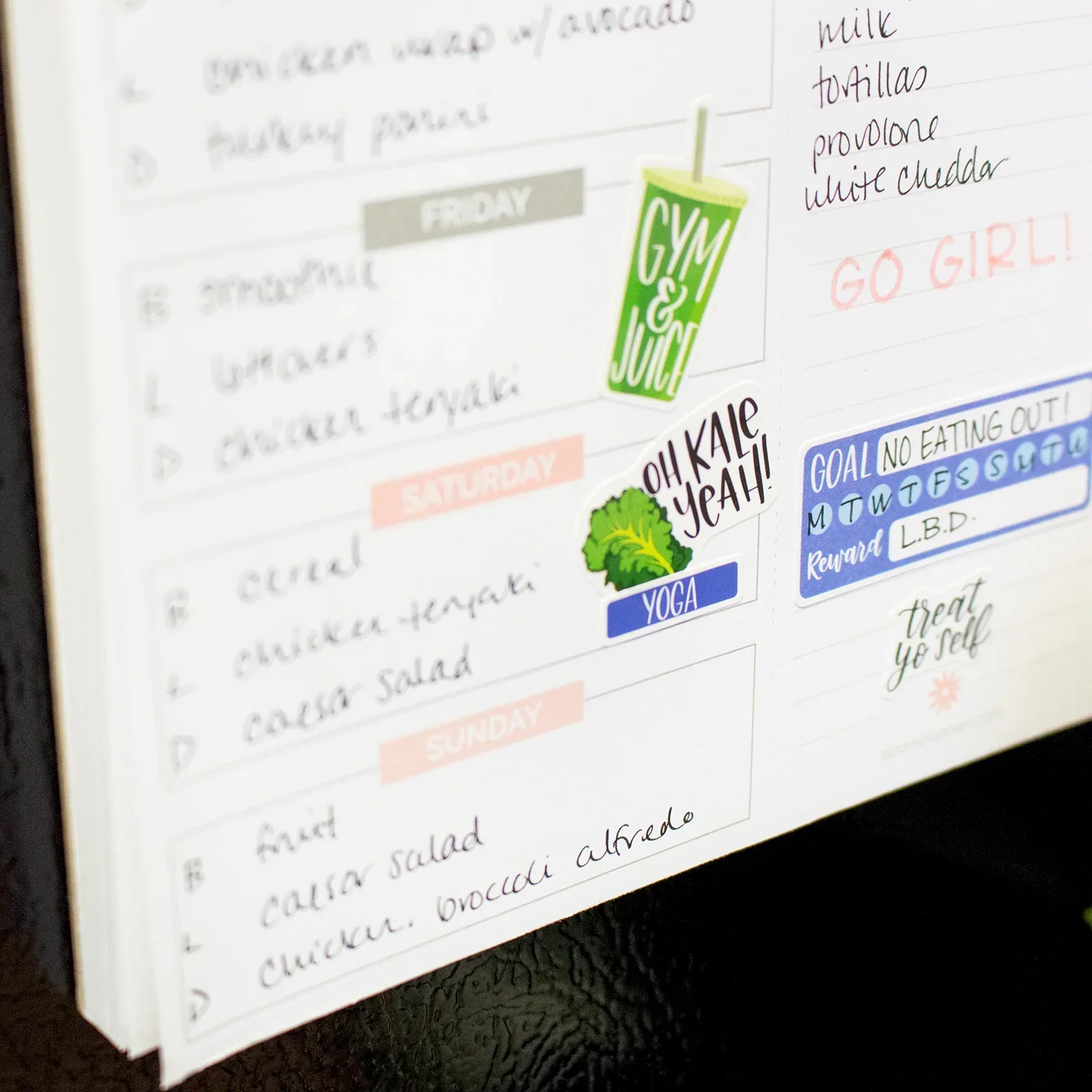 Planning Pad, 6" x 9", Meal Planning Pad with Magnets, Pink & Grey - Image 12