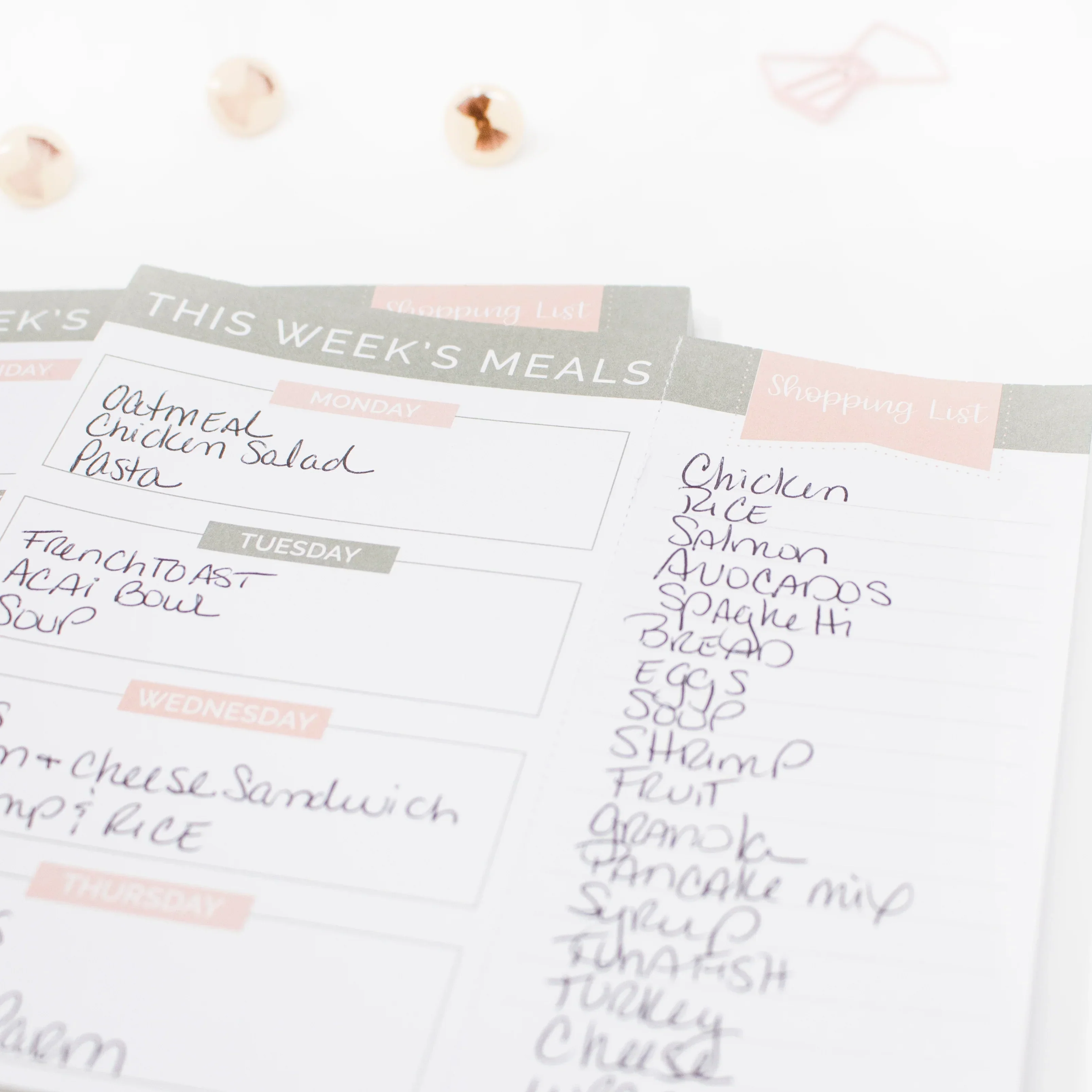 Planning Pad, 6" x 9", Meal Planning Pad with Magnets, Pink & Grey - Image 13