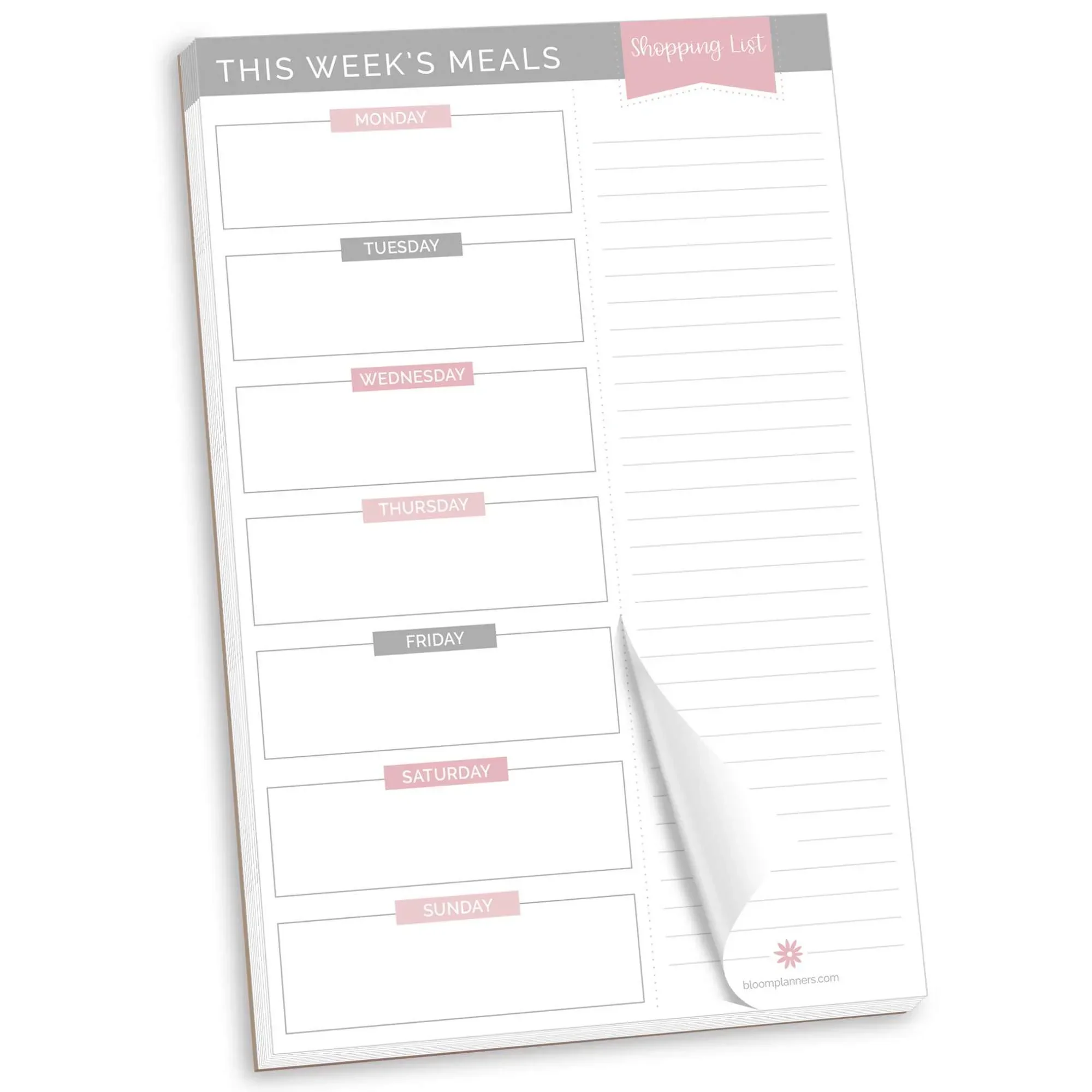Planning Pad, 6" x 9", Meal Planning Pad with Magnets, Pink & Grey - Image 15