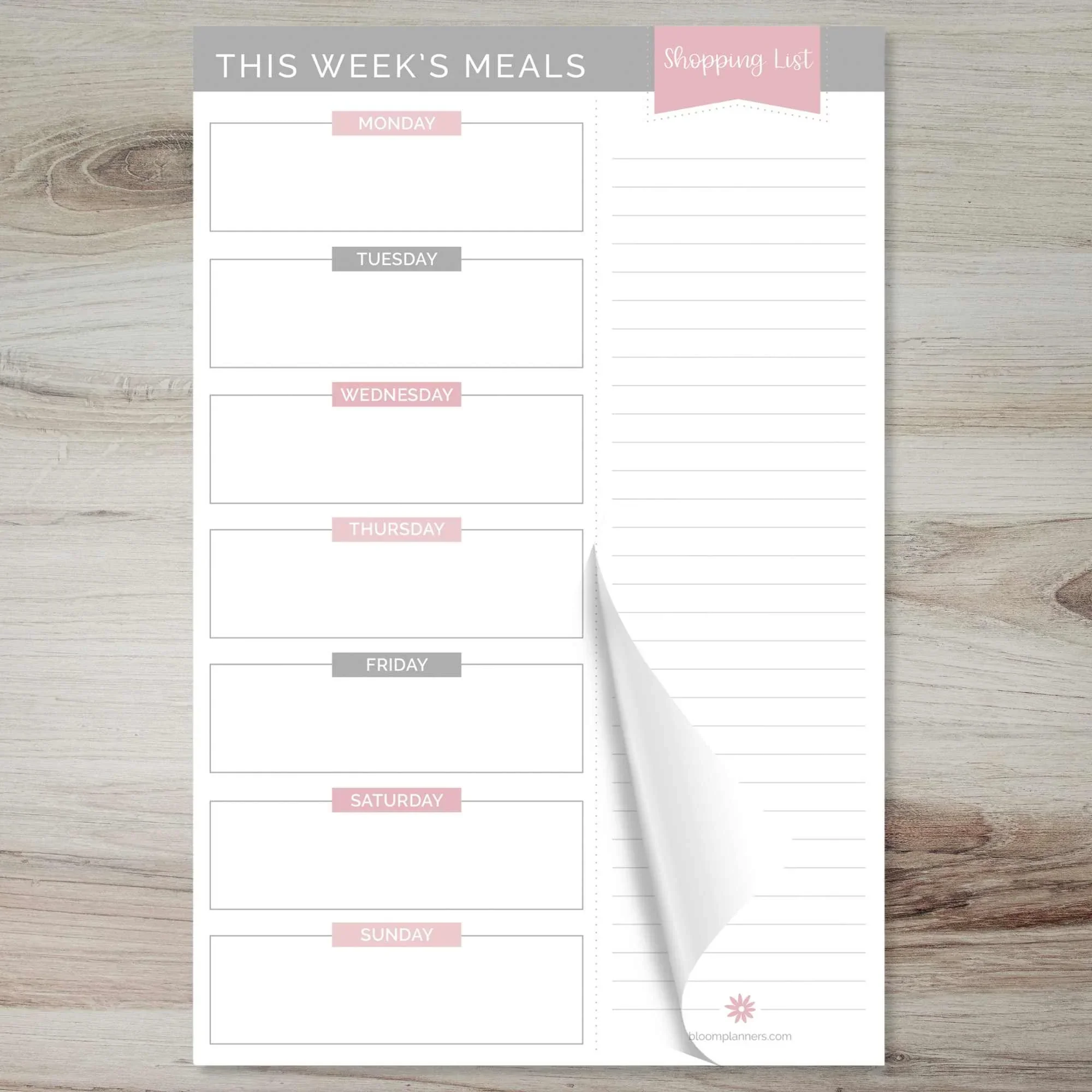 Planning Pad, 6" x 9", Meal Planning Pad with Magnets, Pink & Grey - Image 16