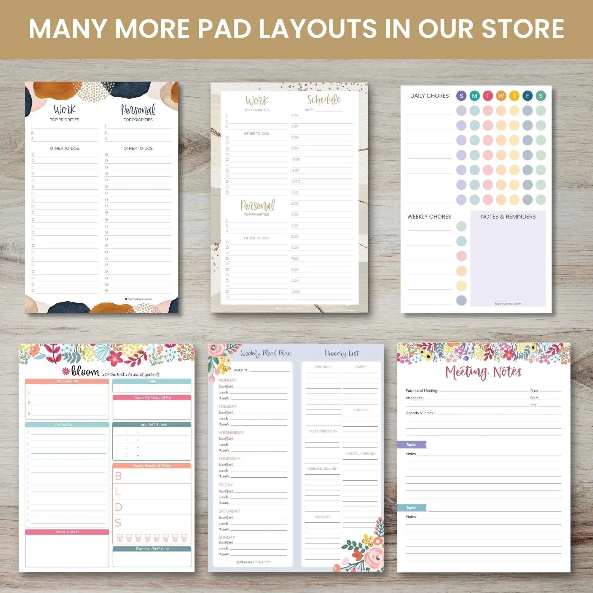 Planning Pad, 6" x 9", Meal Planning Pad with Magnets, Pink & Grey - Image 17