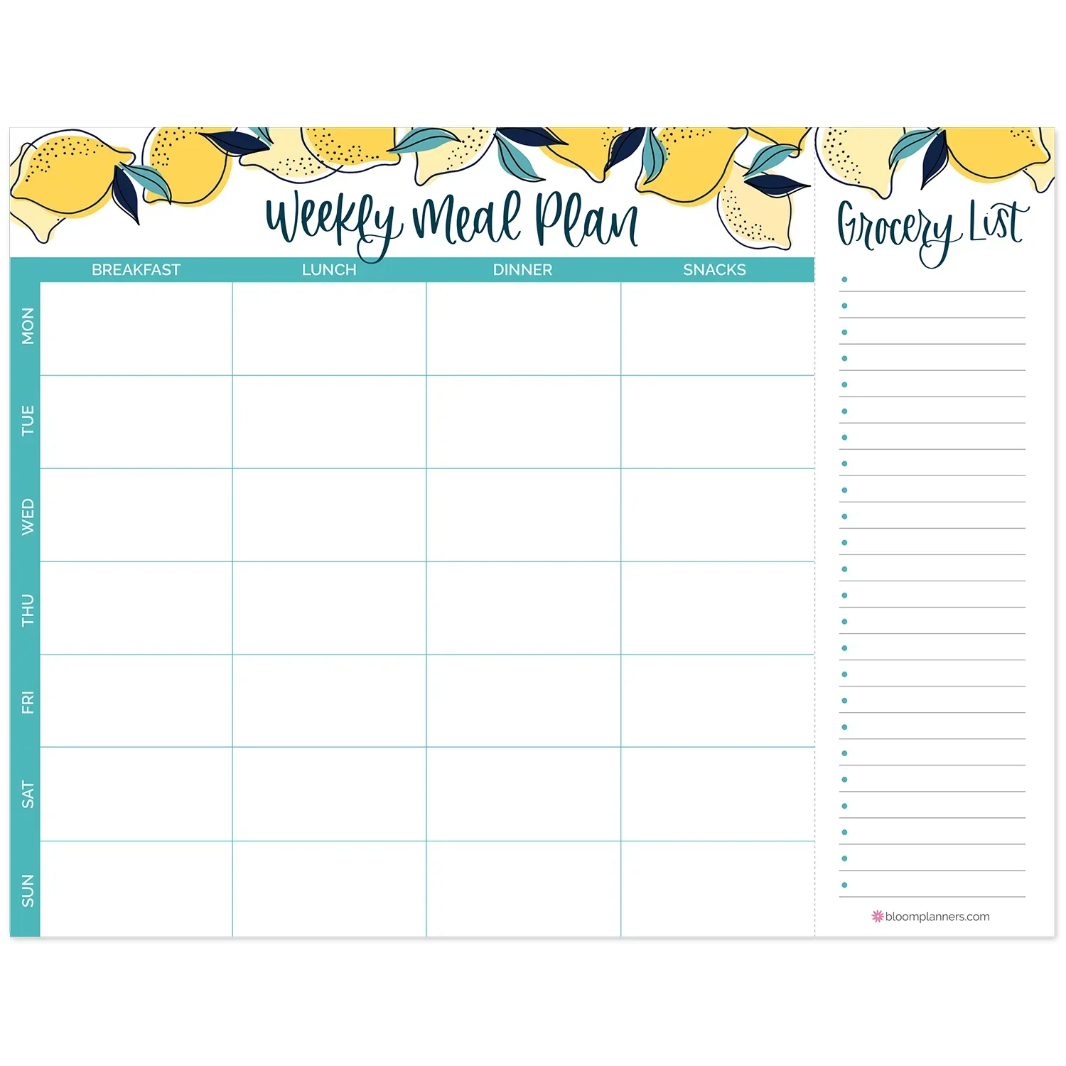 Planning Pad, 8.5" x 11", Horizontal Meal Planning Pad with Magnets, Lemons - Image 8