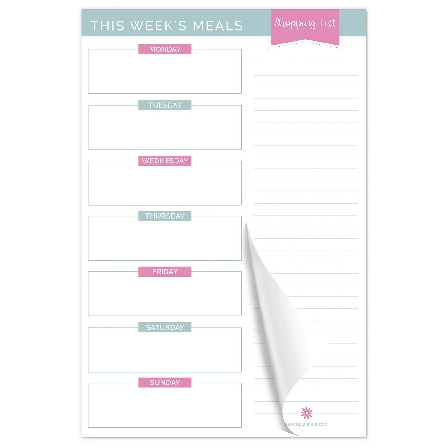 Planning Pad, 6" x 9", Meal Planning Pad with Magnets, Pink & Teal - Image 16