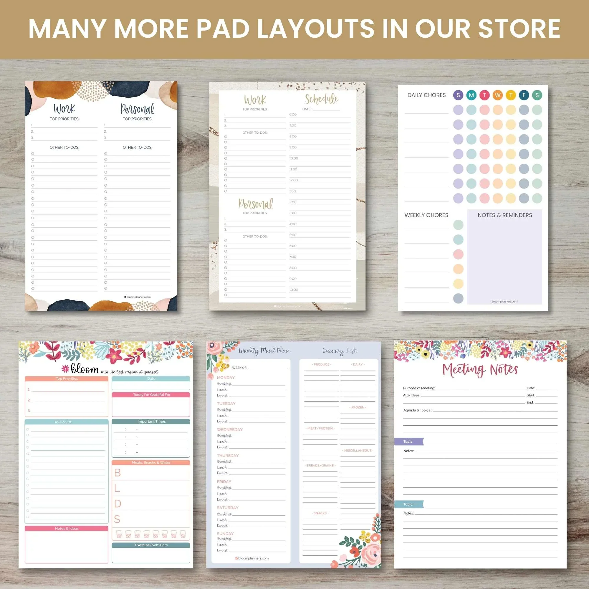 Planning Pad, 6" x 9", Meal Planning Pad with Magnets, Pink & Teal - Image 18