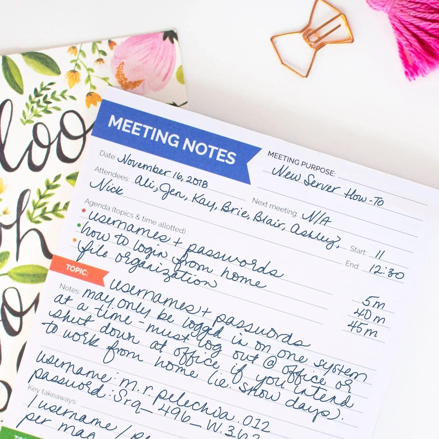 Planning Pad, 6" x 9", Double Sided Meeting Notes, Neutral - Image 5