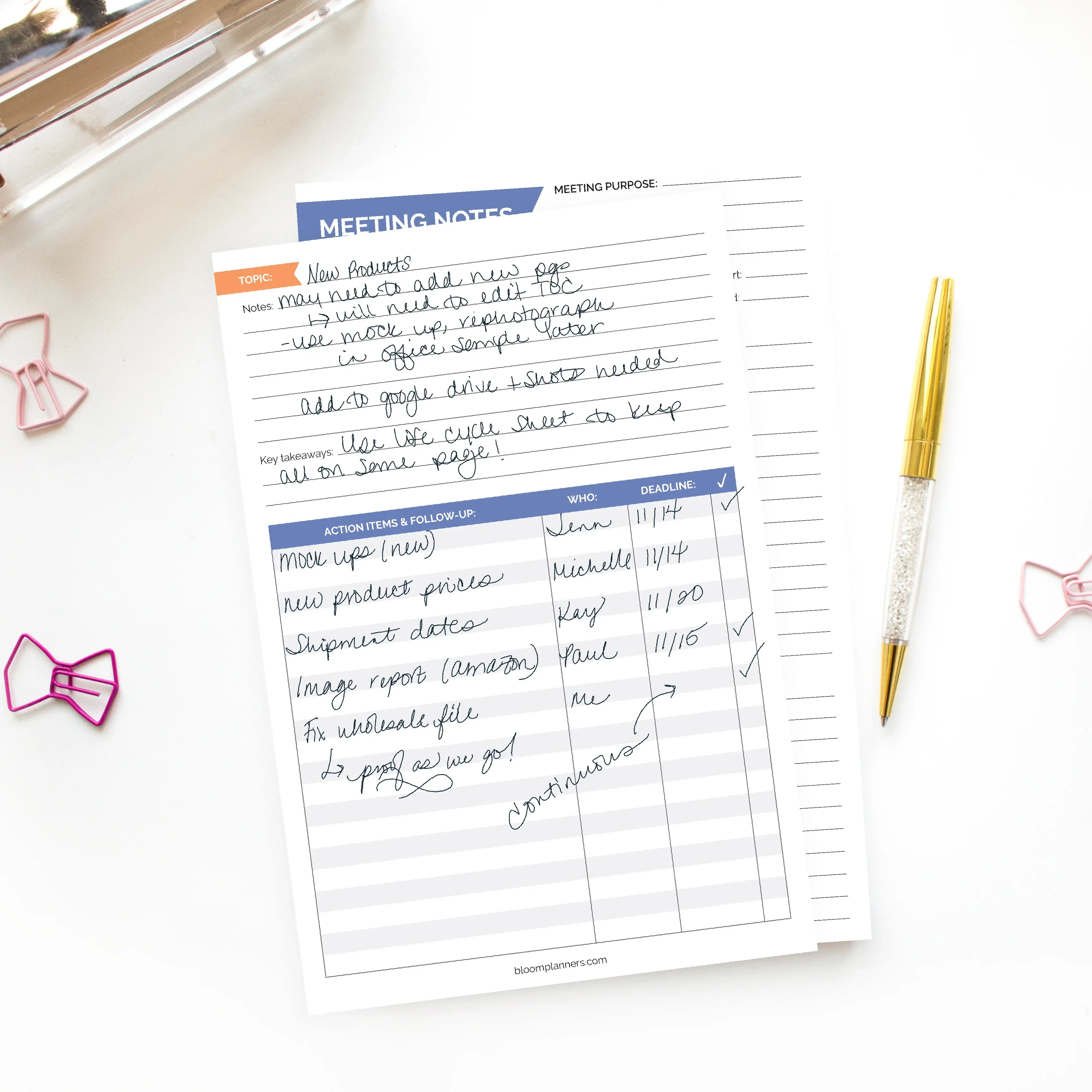 Planning Pad, 6" x 9", Double Sided Meeting Notes, Neutral - Image 8