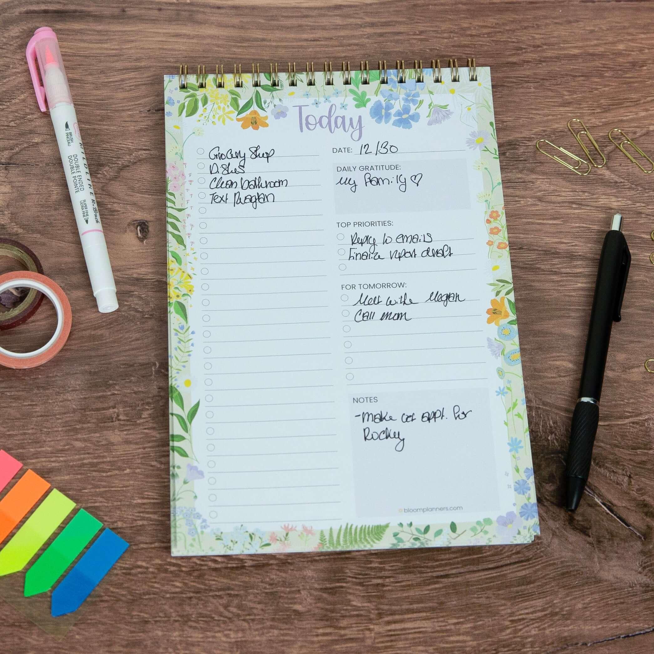Spiral-Bound Daily To-Do List Pad, 6" x 9" | Garden Party - Image 10