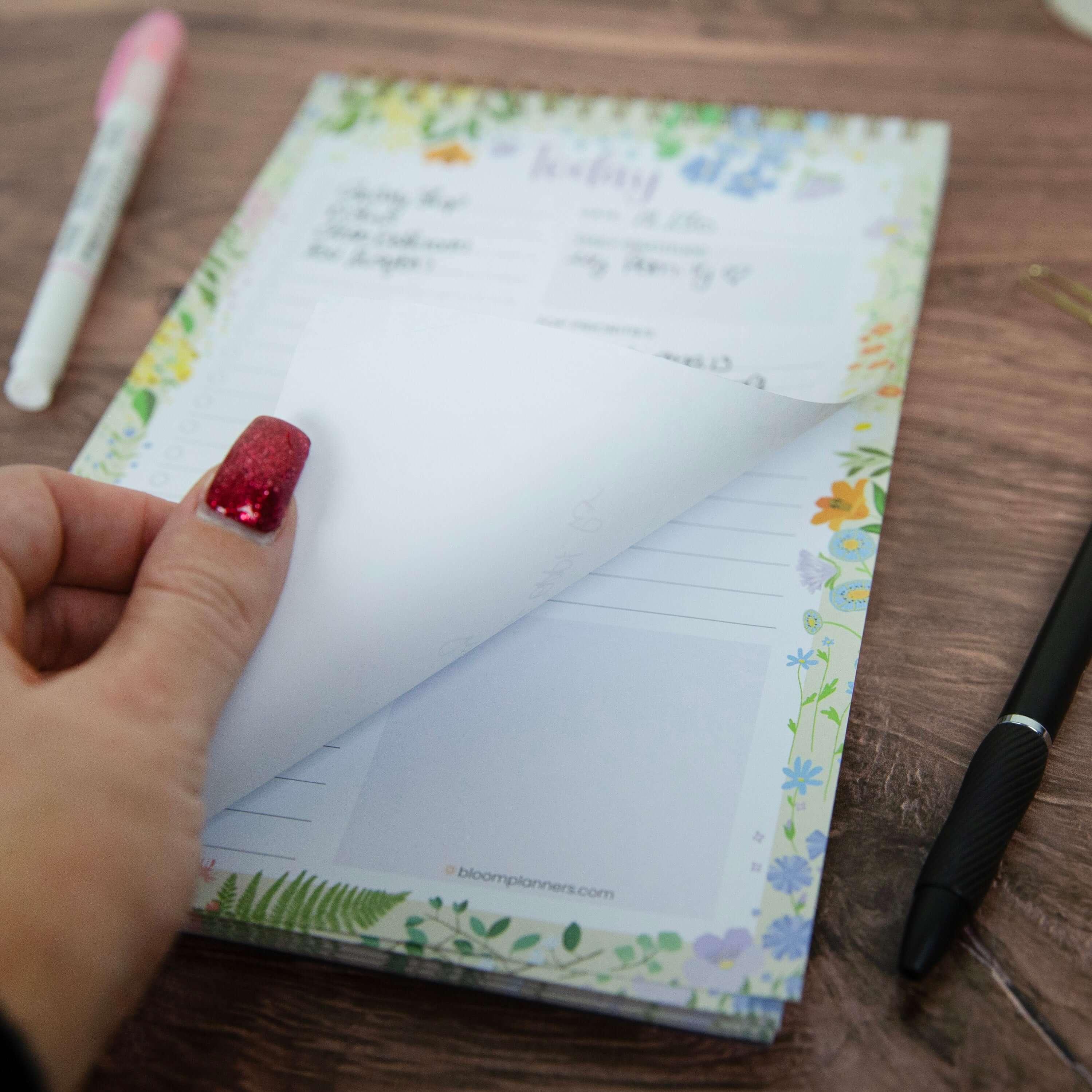 Spiral-Bound Daily To-Do List Pad, 6" x 9" | Garden Party - Image 11