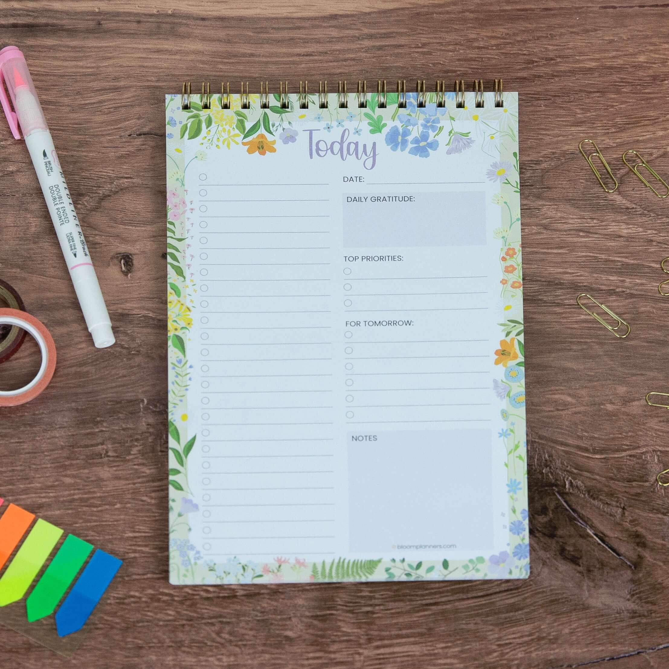 Spiral-Bound Daily To-Do List Pad, 6" x 9" | Garden Party - Image 8
