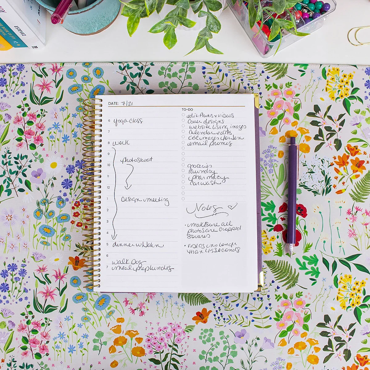 Page a Day 6-Month Undated Daily To-Do Planner, 7” x 9” | Purple Linen - Image 8