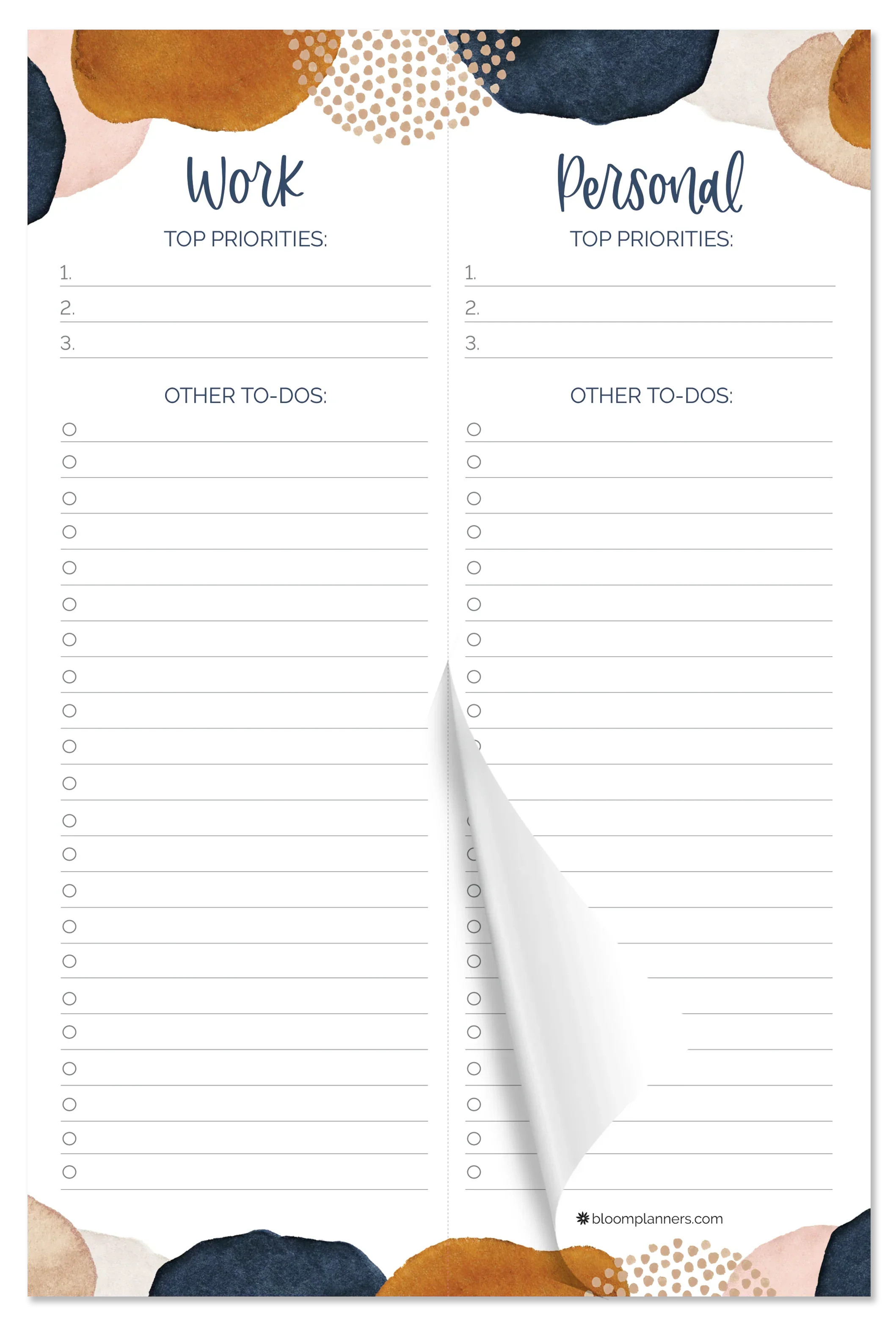 Planning Pad, 6" x 9", Work & Personal To-Do List, Earthy Abstract - Image 11