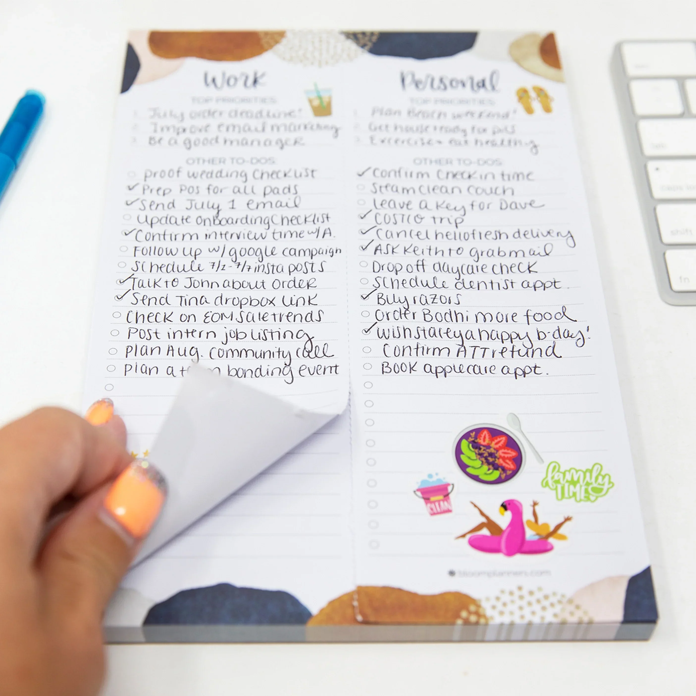 Planning Pad, 6" x 9", Work & Personal To-Do List, Earthy Abstract - Image 4