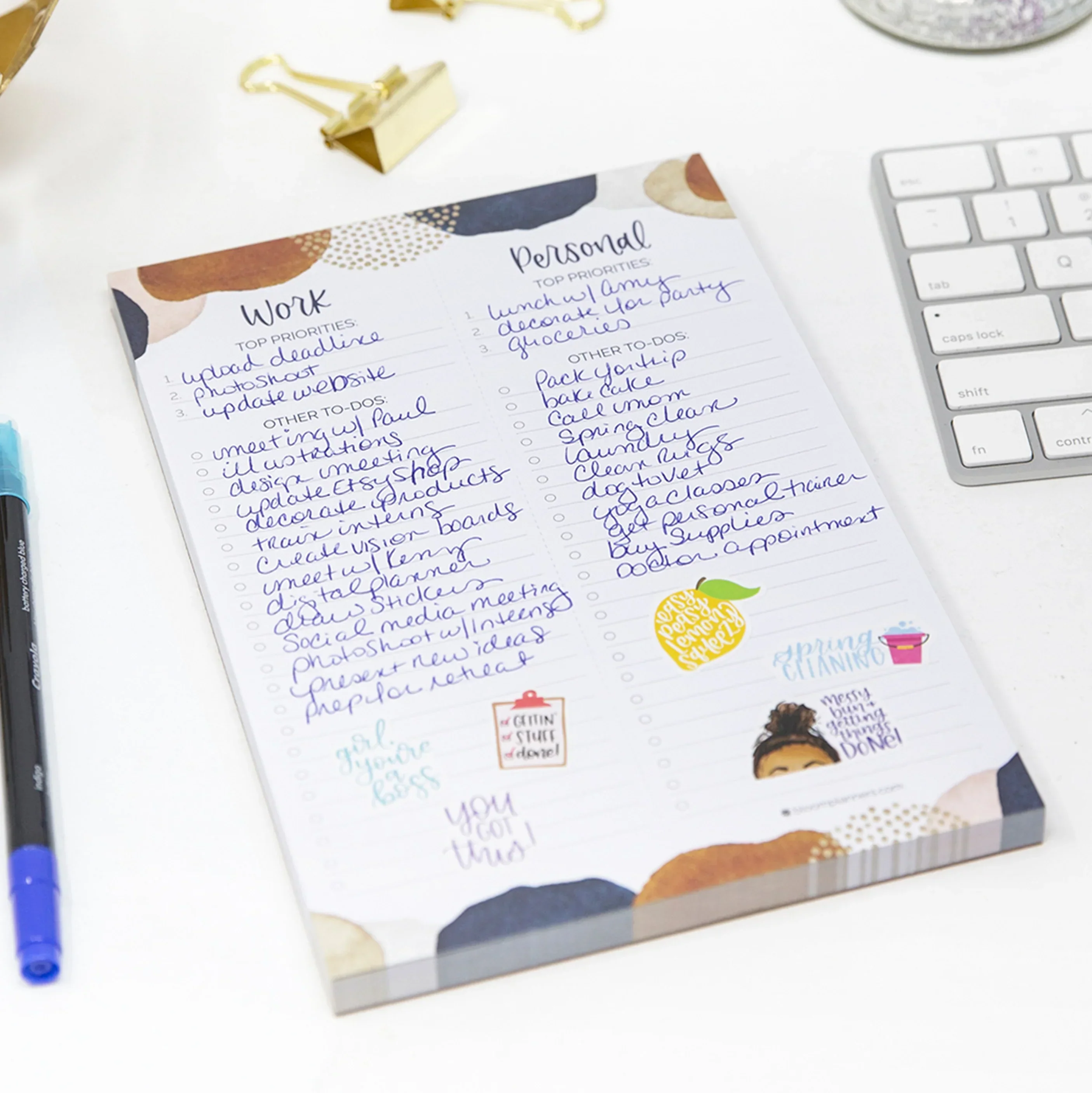 Planning Pad, 6" x 9", Work & Personal To-Do List, Earthy Abstract - Image 8