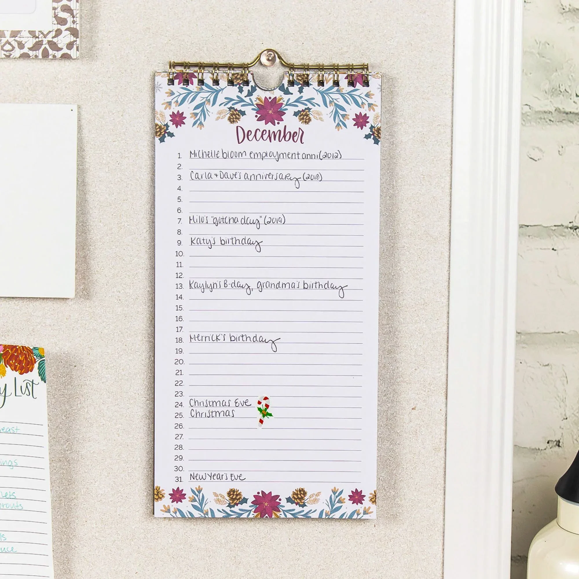 Perpetual Calendar, 5" x 10", Seasonal Florals - Image 11