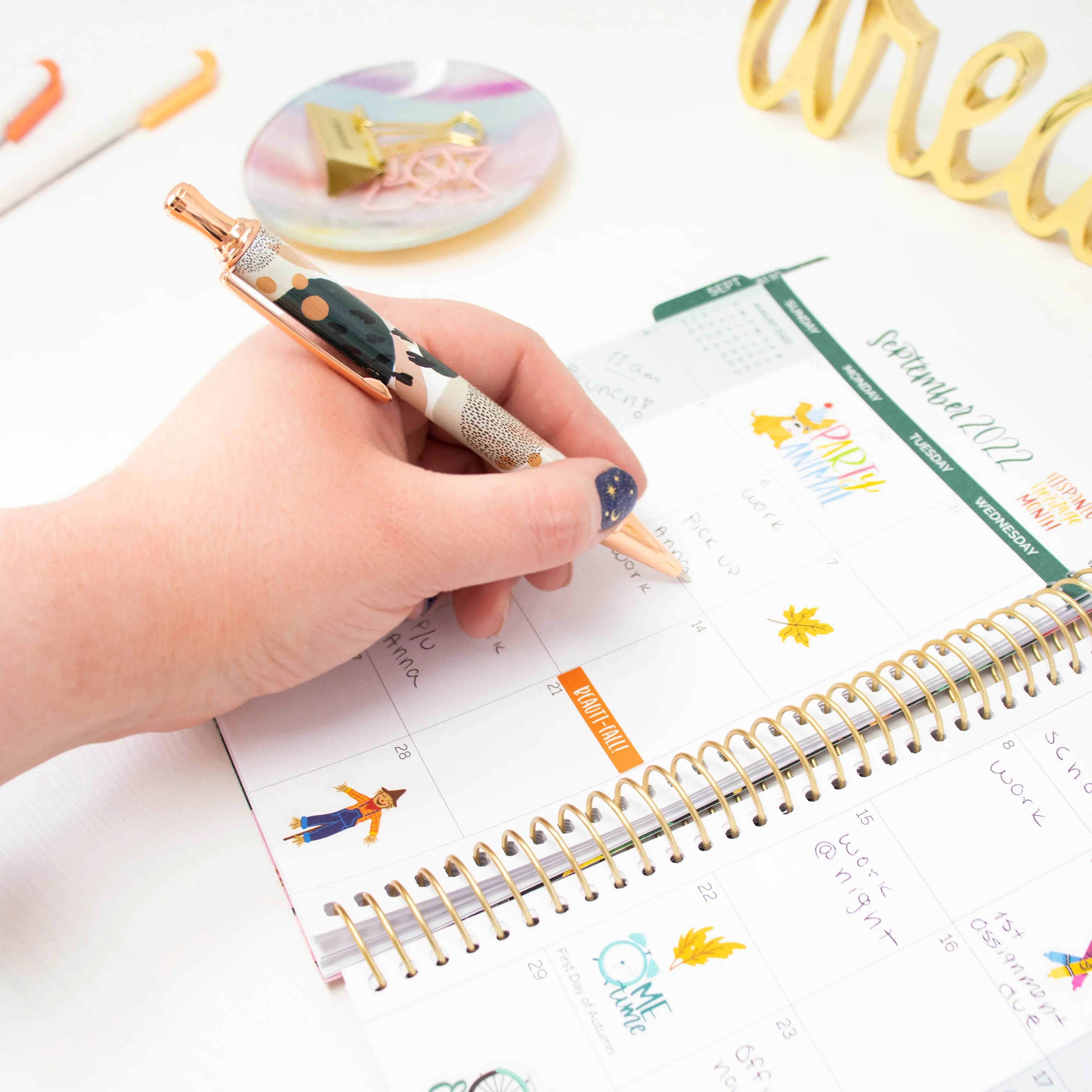 Planner Pen, Green Modern Abstract - Image 9
