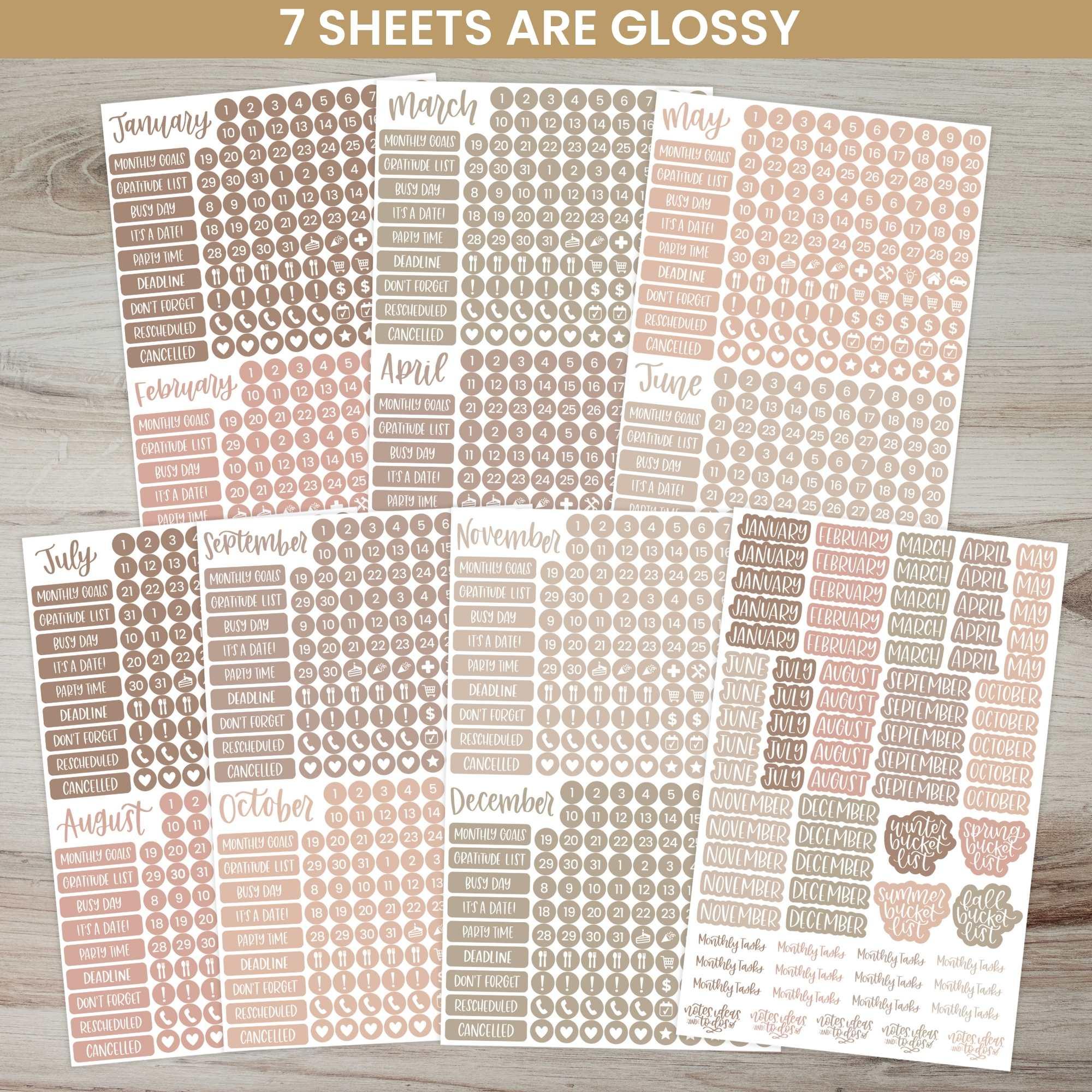 Planner Stickers | Calendar Essentials – Aesthetic Boho - Image 3