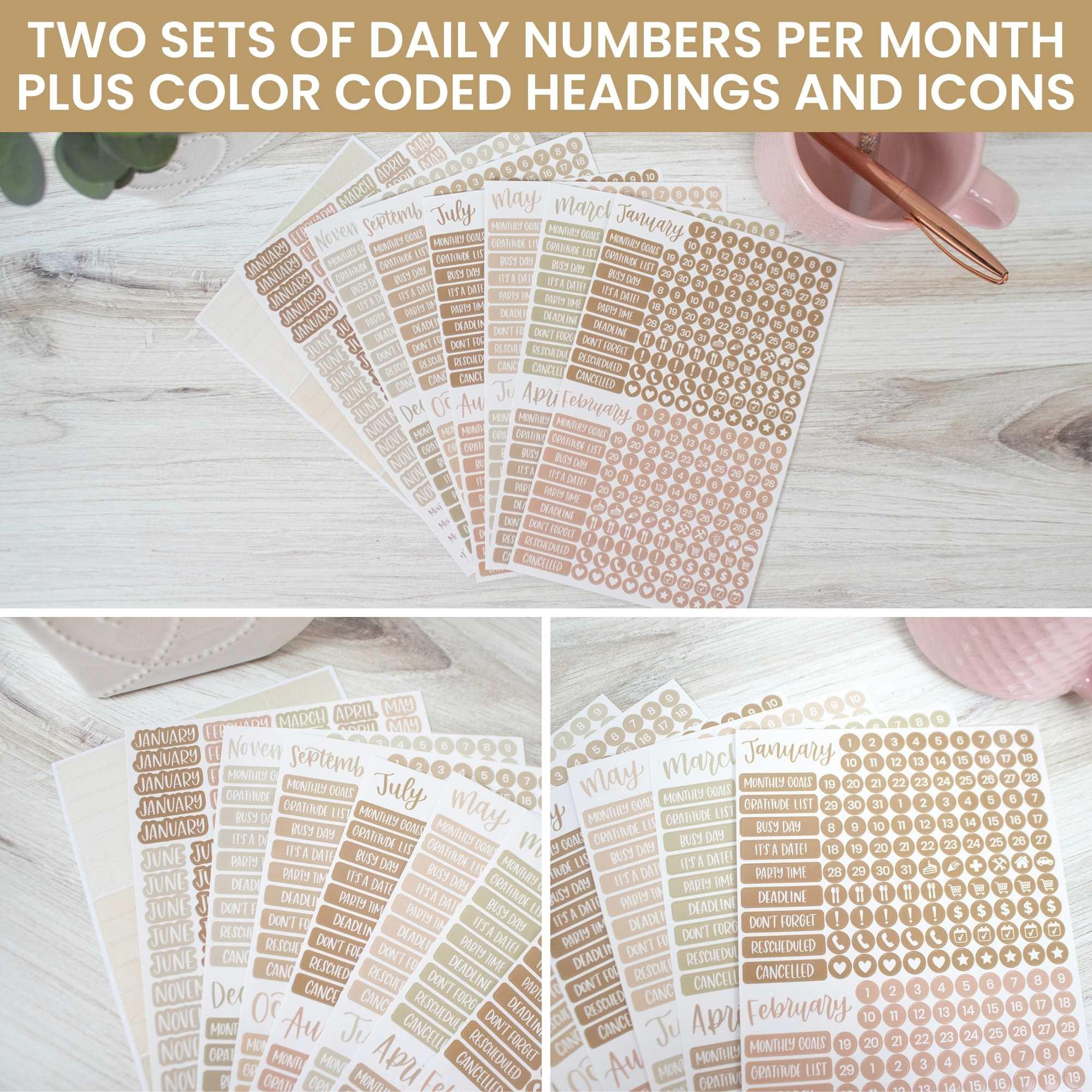 Planner Stickers | Calendar Essentials – Aesthetic Boho - Image 6