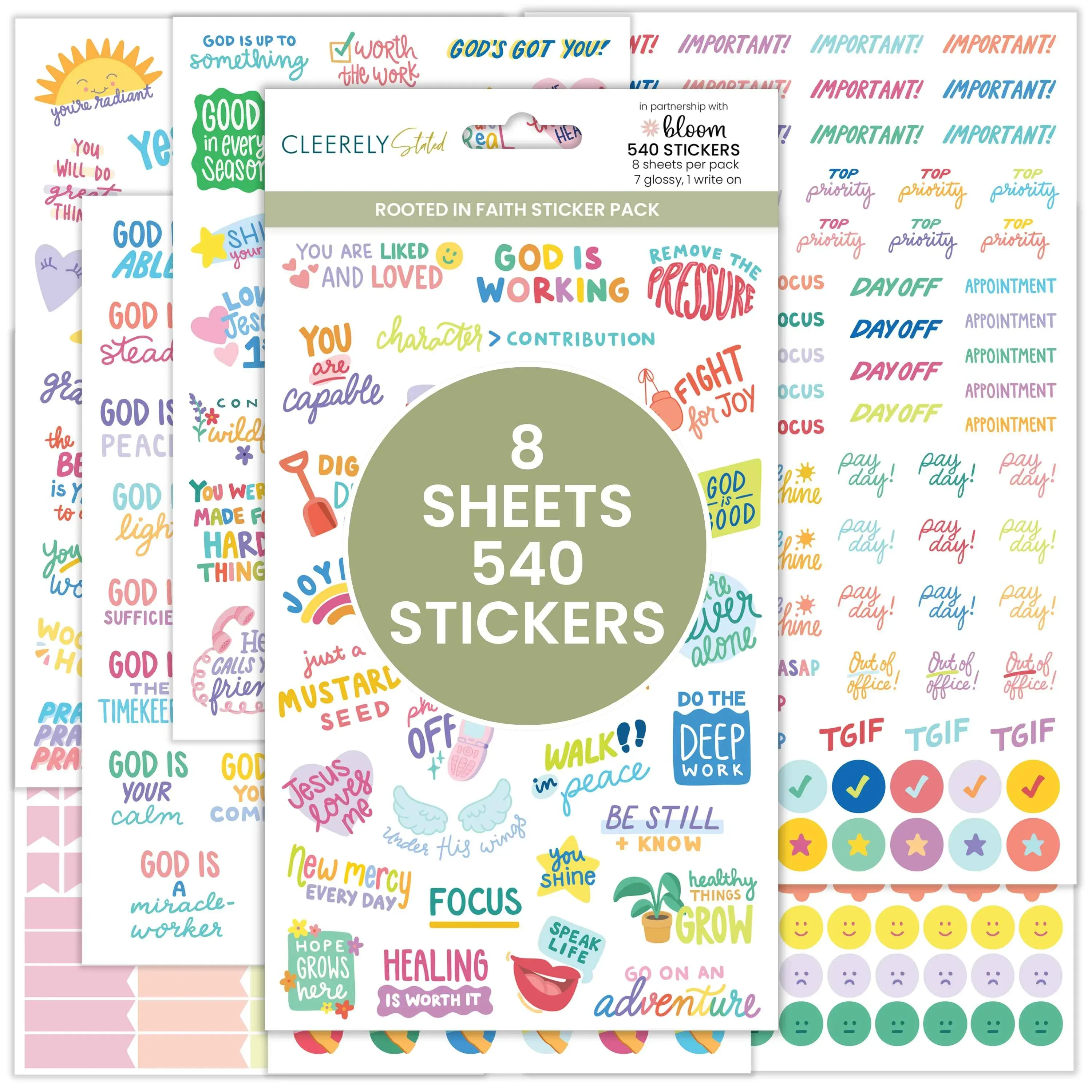 Planner Stickers | Rooted in Faith – Cleerely Stated x bloom