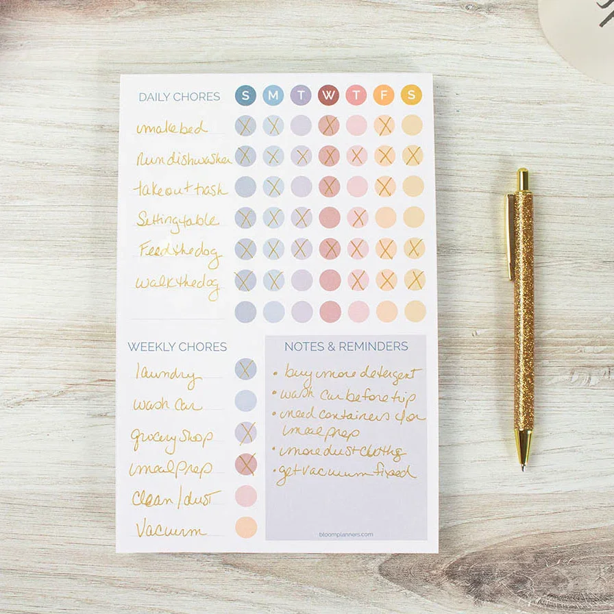 Planning Pad, 6" x 9", Chore Pad with Magnets, Pastel - Image 11