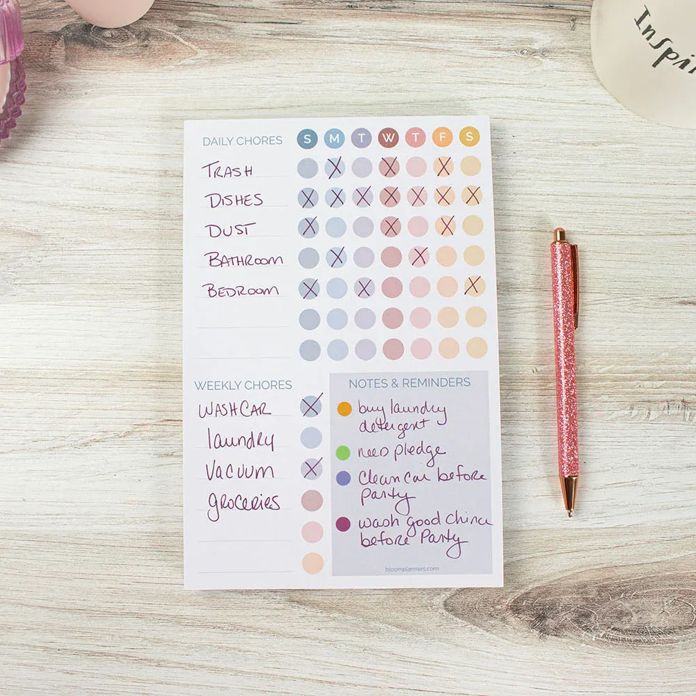 Planning Pad, 6" x 9", Chore Pad with Magnets, Pastel - Image 13
